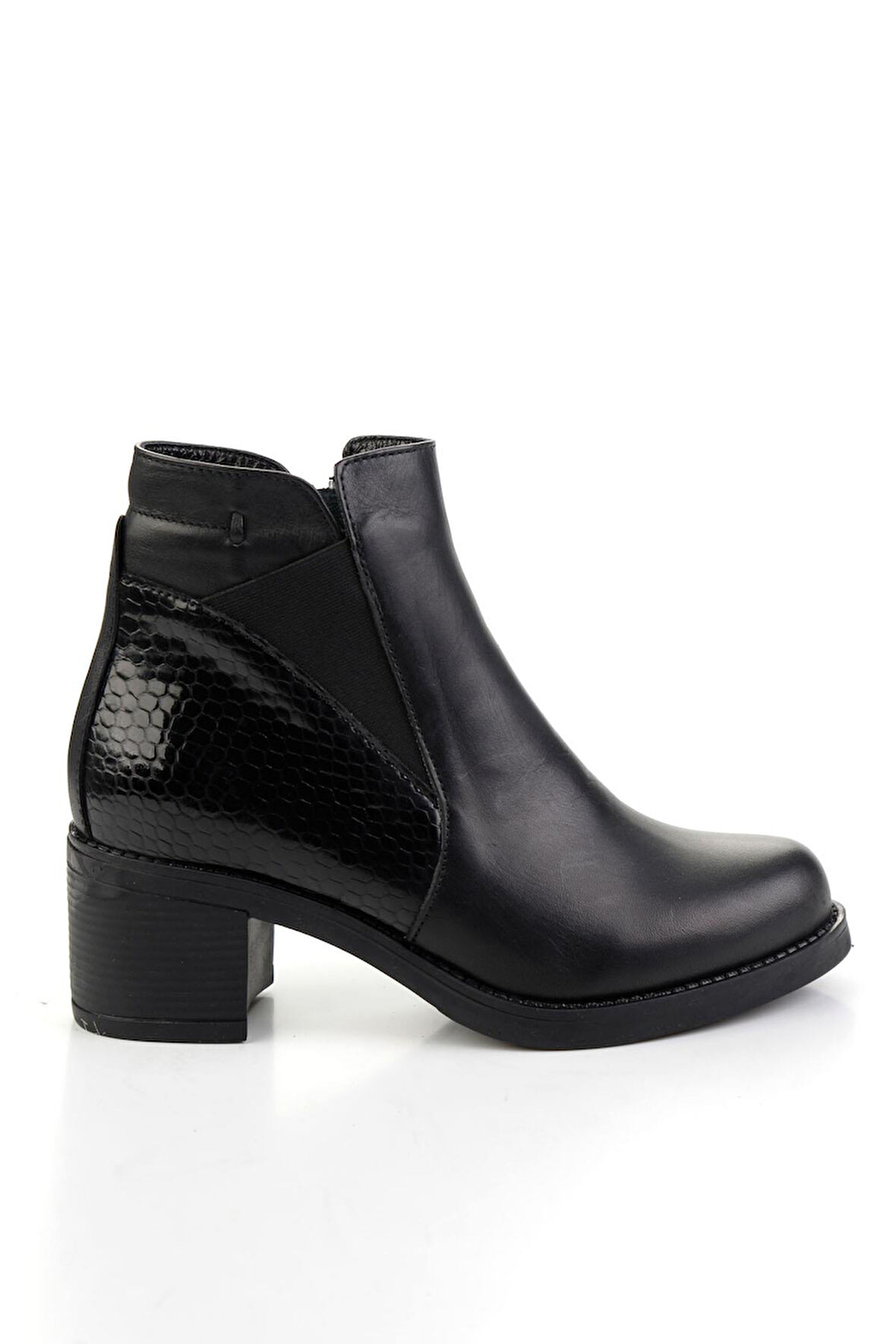 Siyah Siyah Hakiki Deri Kadın Bot & Bootie K02717211003