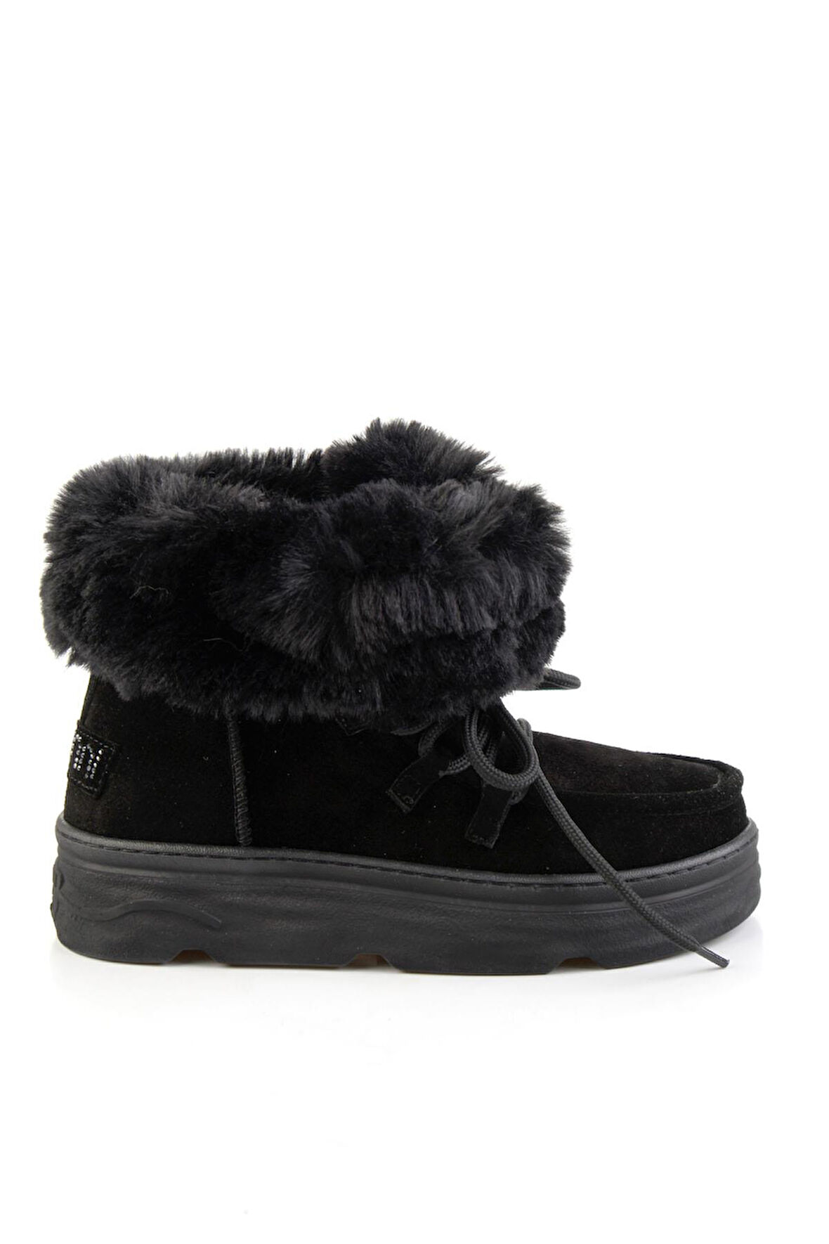 Siyah Hakiki Deri Kadın Bot & Bootie K02748100802