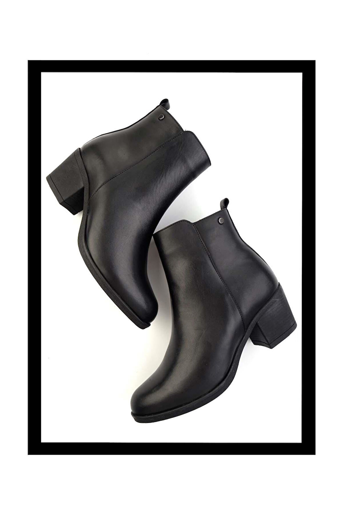 Siyah Hakiki Deri Kadın Bot & Bootie K02750152503