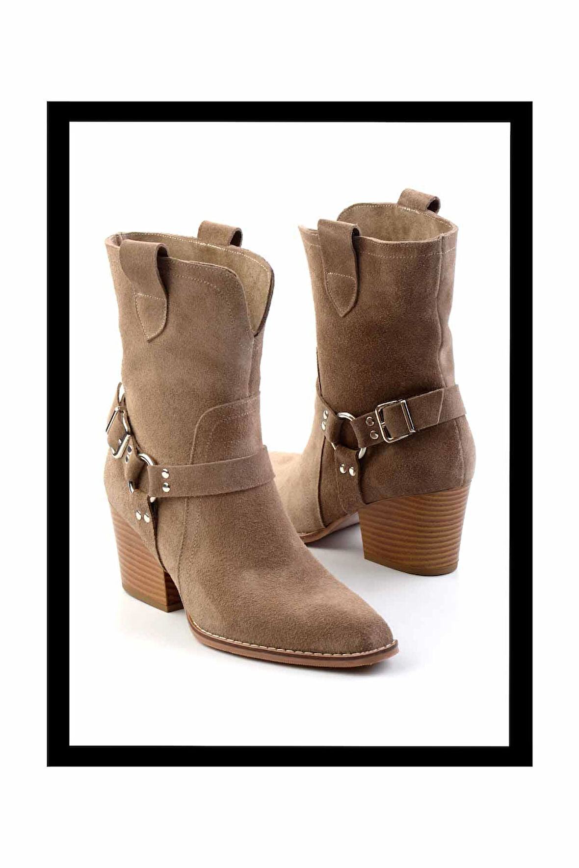 Vizon Süet Hakiki Deri Kadın Bot & Bootie K02828336502