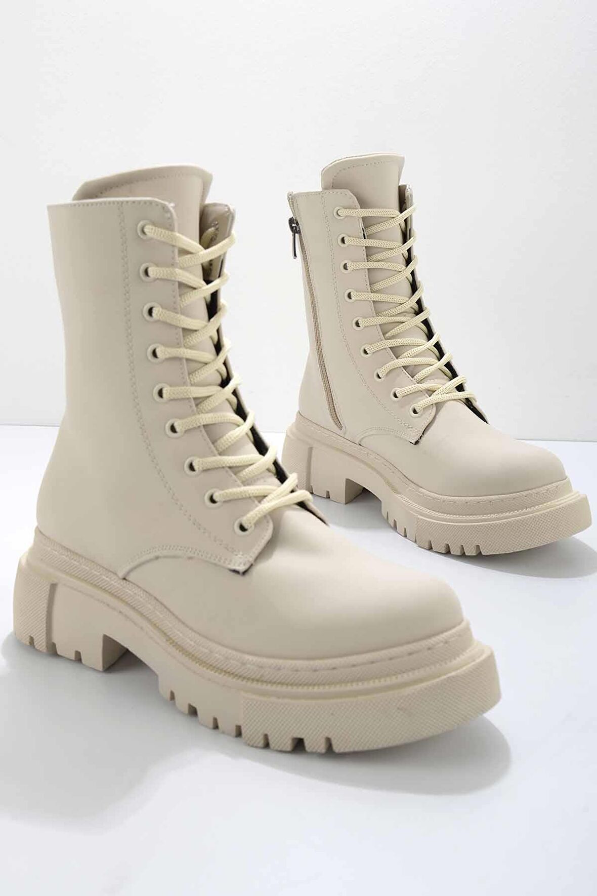 Bambi Mat Ekru  Kadın Bot & Bootie K02823110409