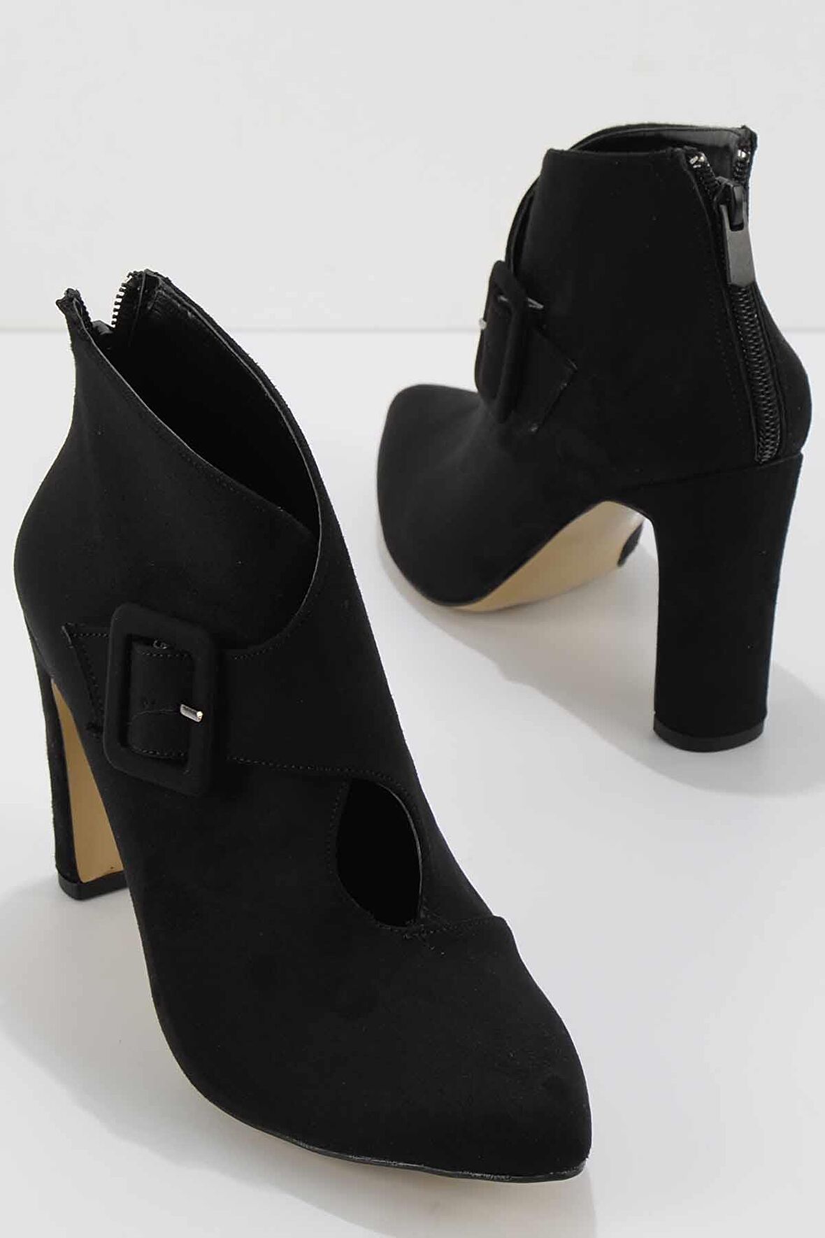 Bambi Siyah Süet  Kadın Bot & Bootie K02926061902