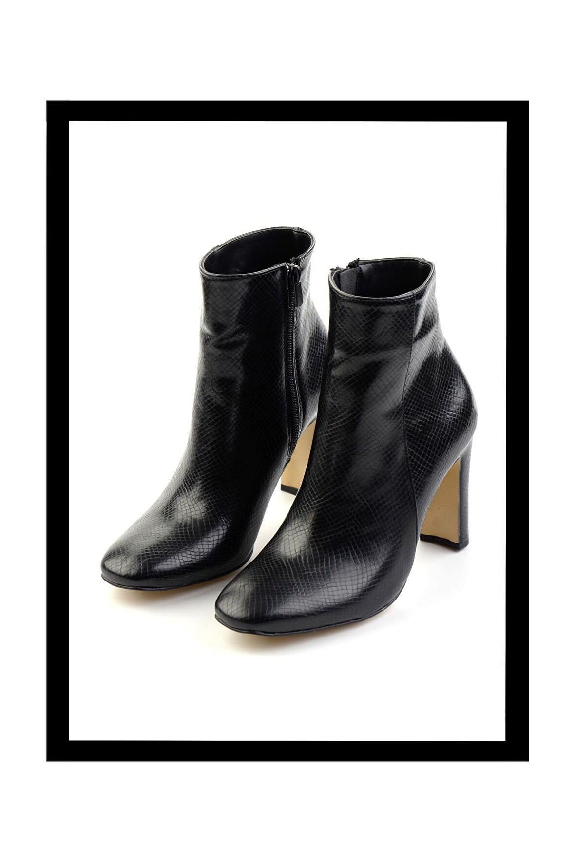 Siyah Yılan  Kadın Bot & Bootie K02926075007