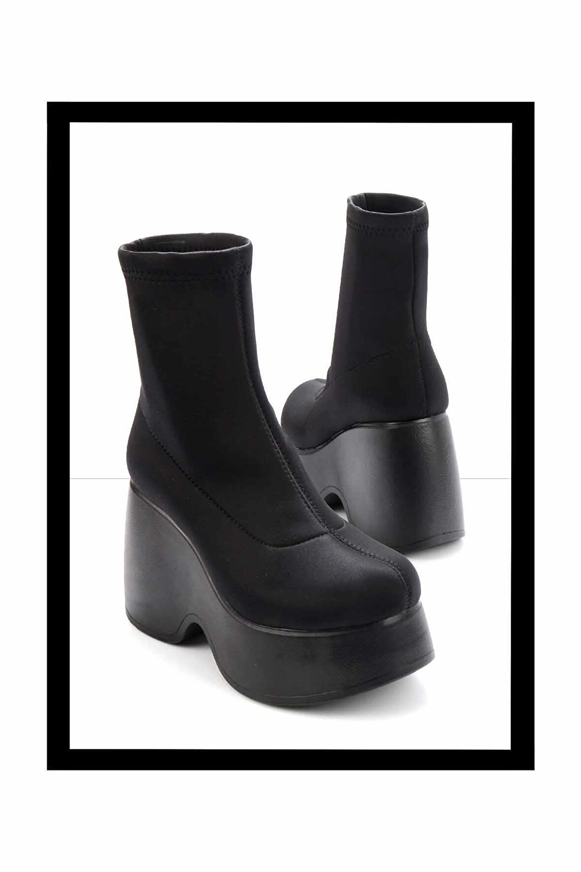 Siyah Streç  Kadın Bot & Bootie K02991003017