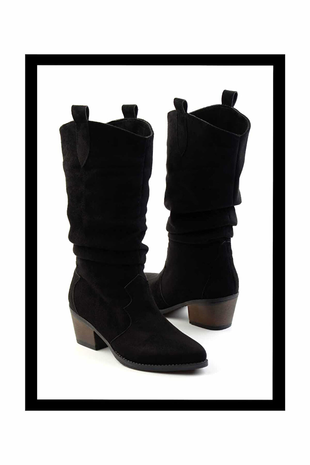 Siyah Süet   Kadın Çizme K03069010002