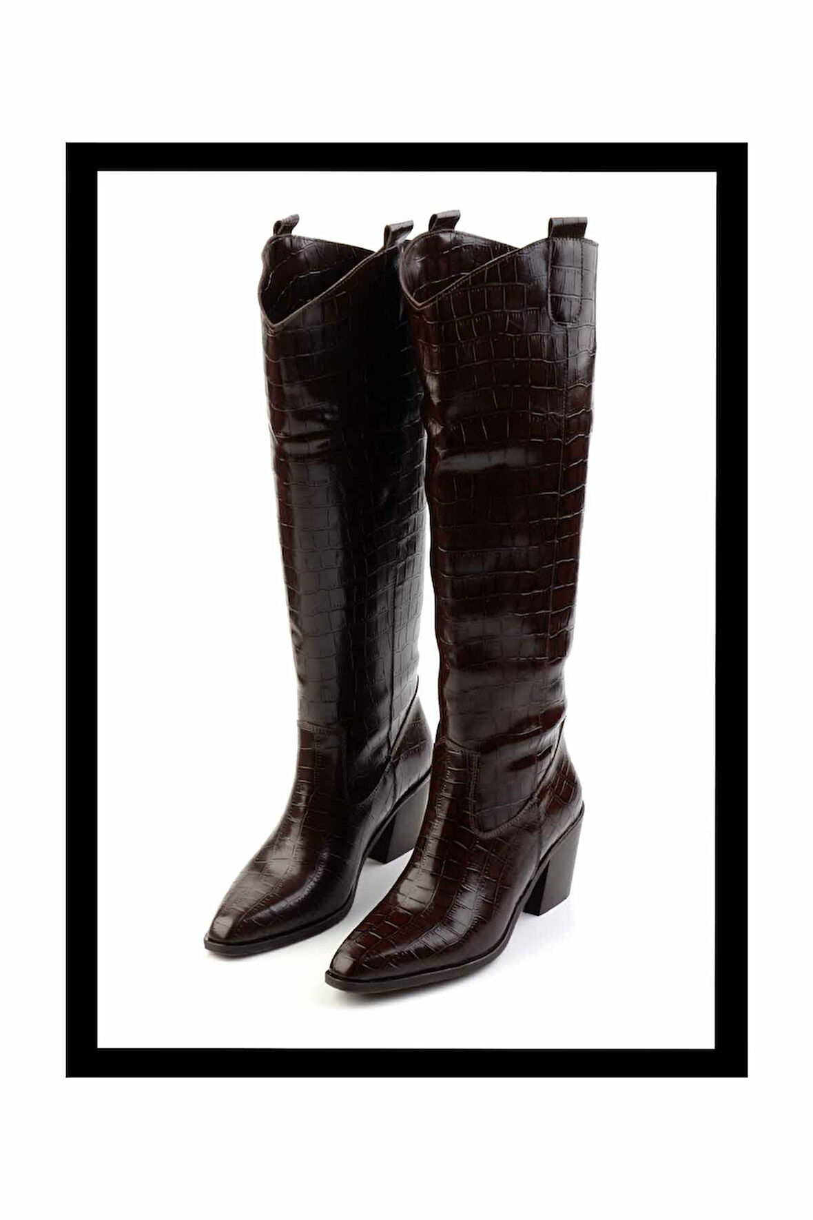 Kahve Kroko  Kadın Çizme K03192184011