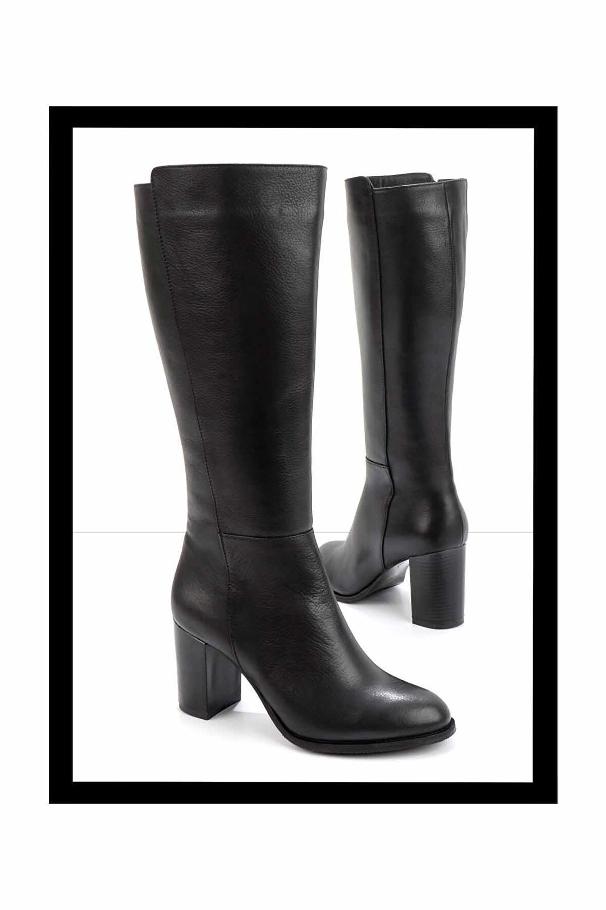 Siyah Hakiki Deri Kadın Çizme K03208072103