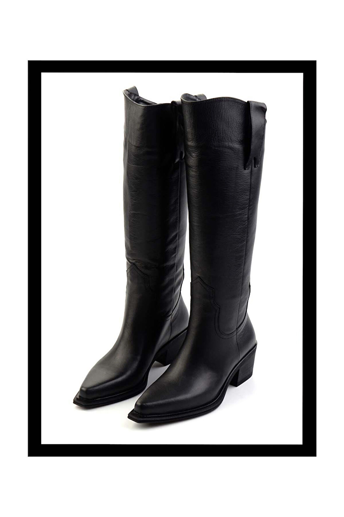 Siyah Hakiki Deri Kadın Çizme K03274324003