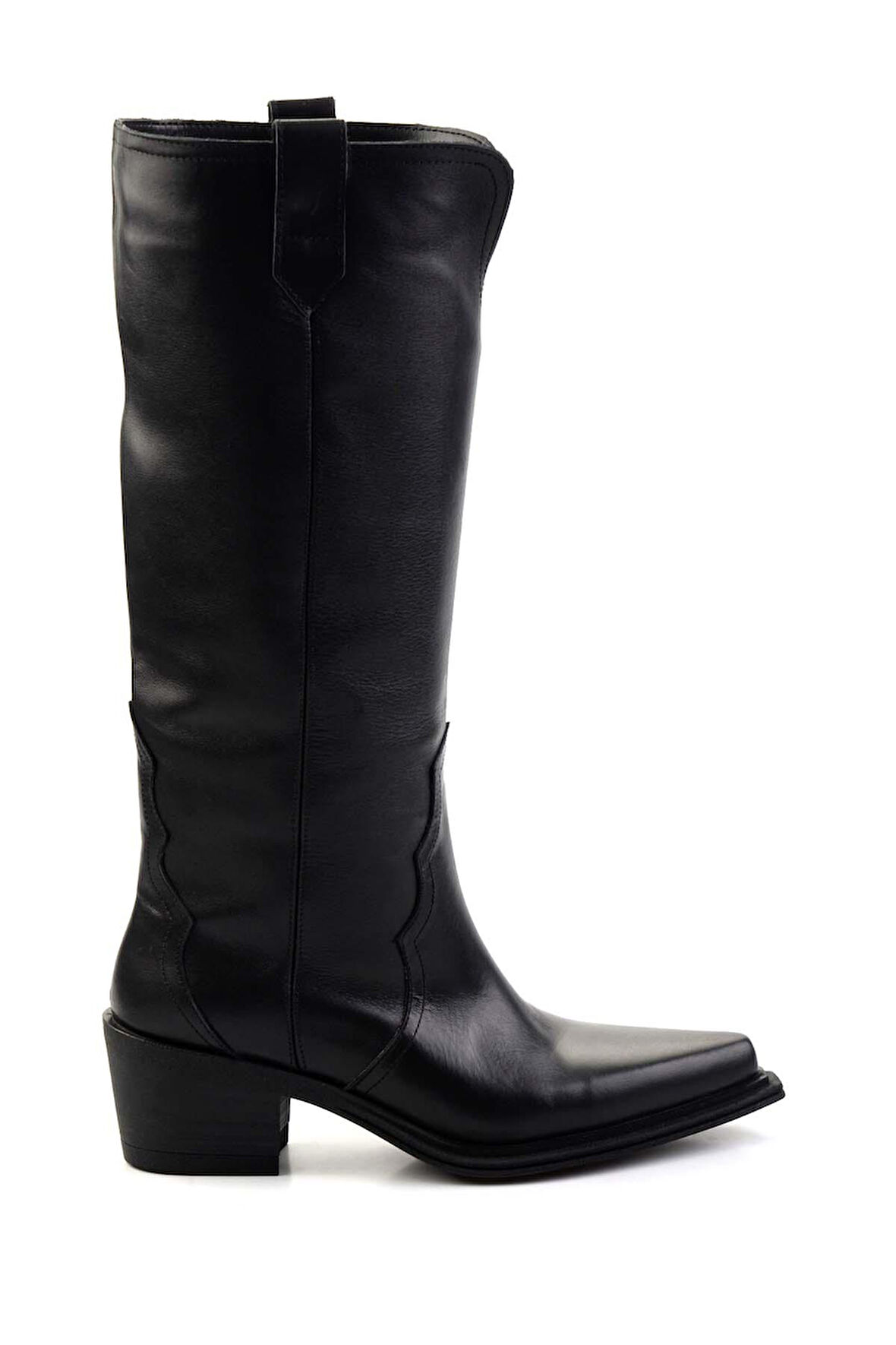 Siyah Hakiki Deri Kadın Çizme K03274324503