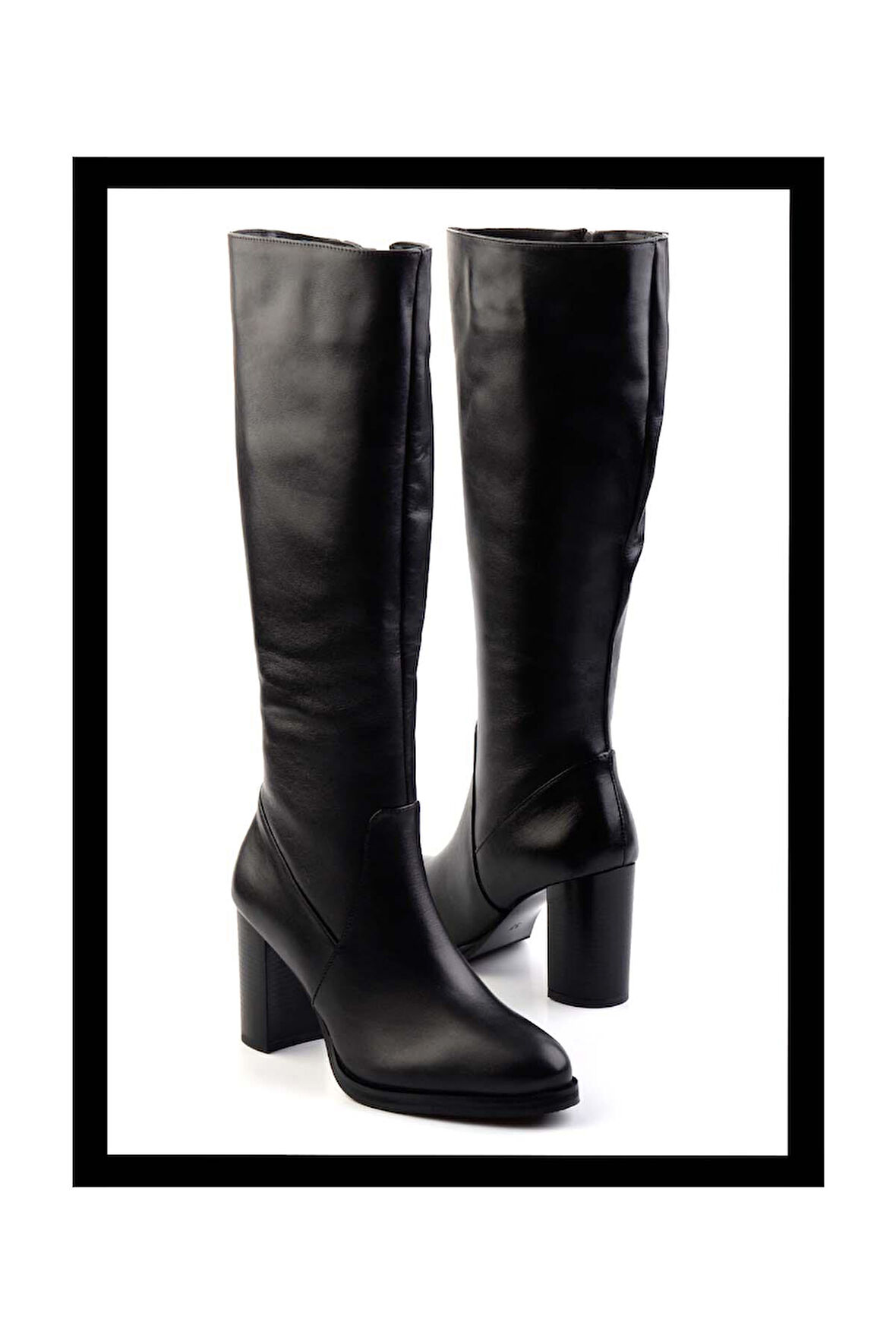 Siyah Hakiki Deri Kadın Çizme K03351322503