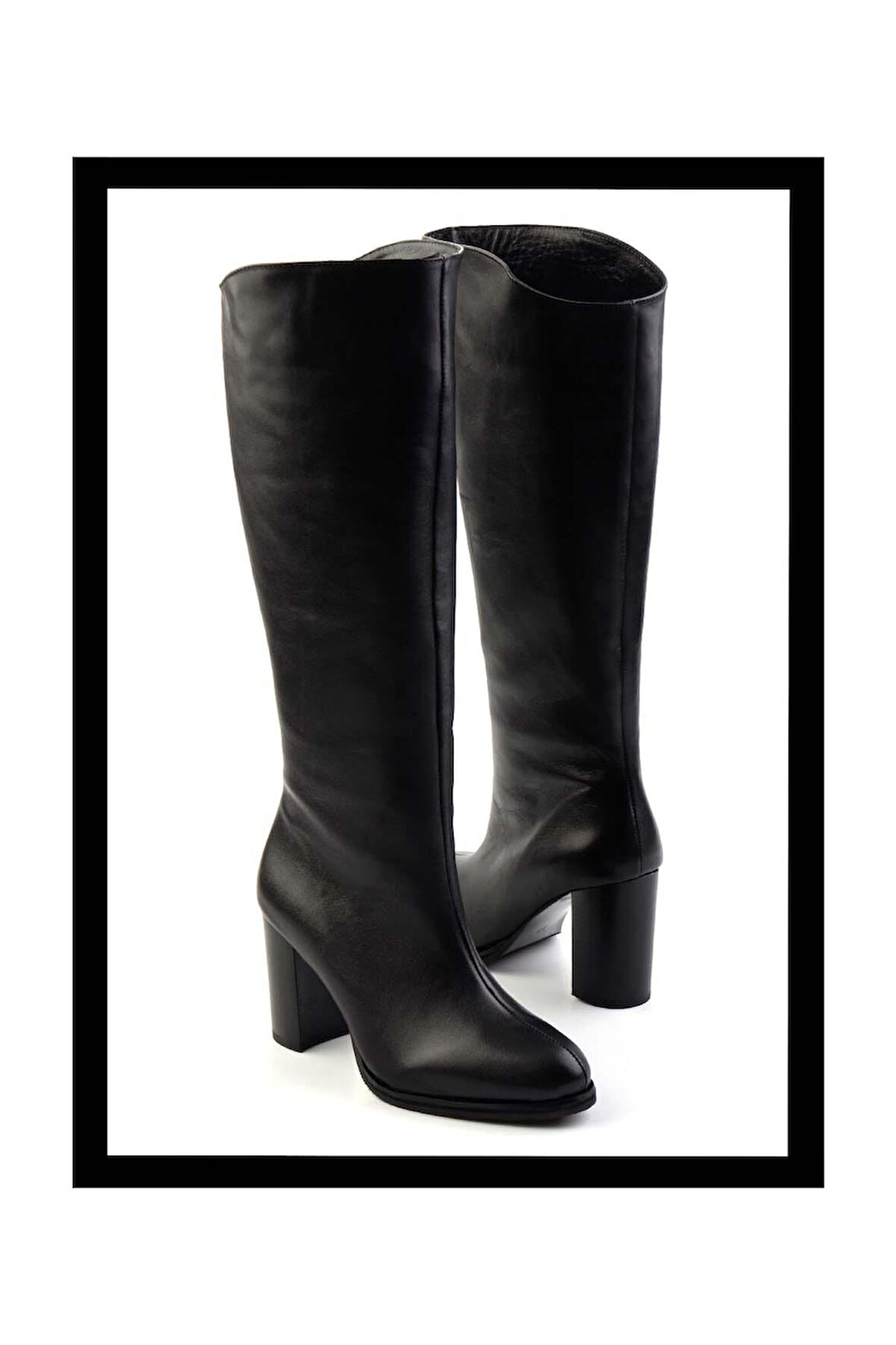 Siyah Hakiki Deri Kadın Çizme K03351323003