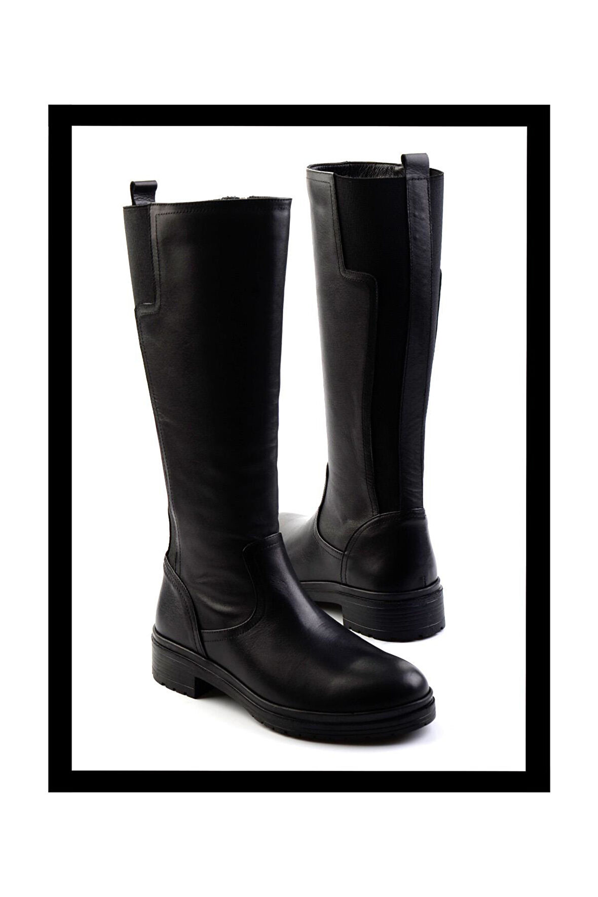 Siyah Hakiki Deri Kadın Bot & Bootie K03724721003