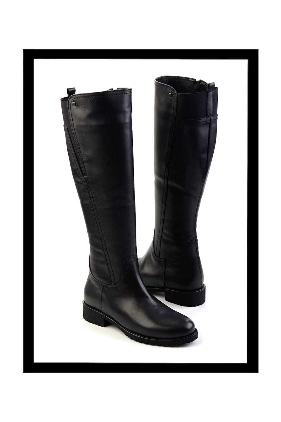 Siyah Hakiki Deri Kadın Çizme K03750150503