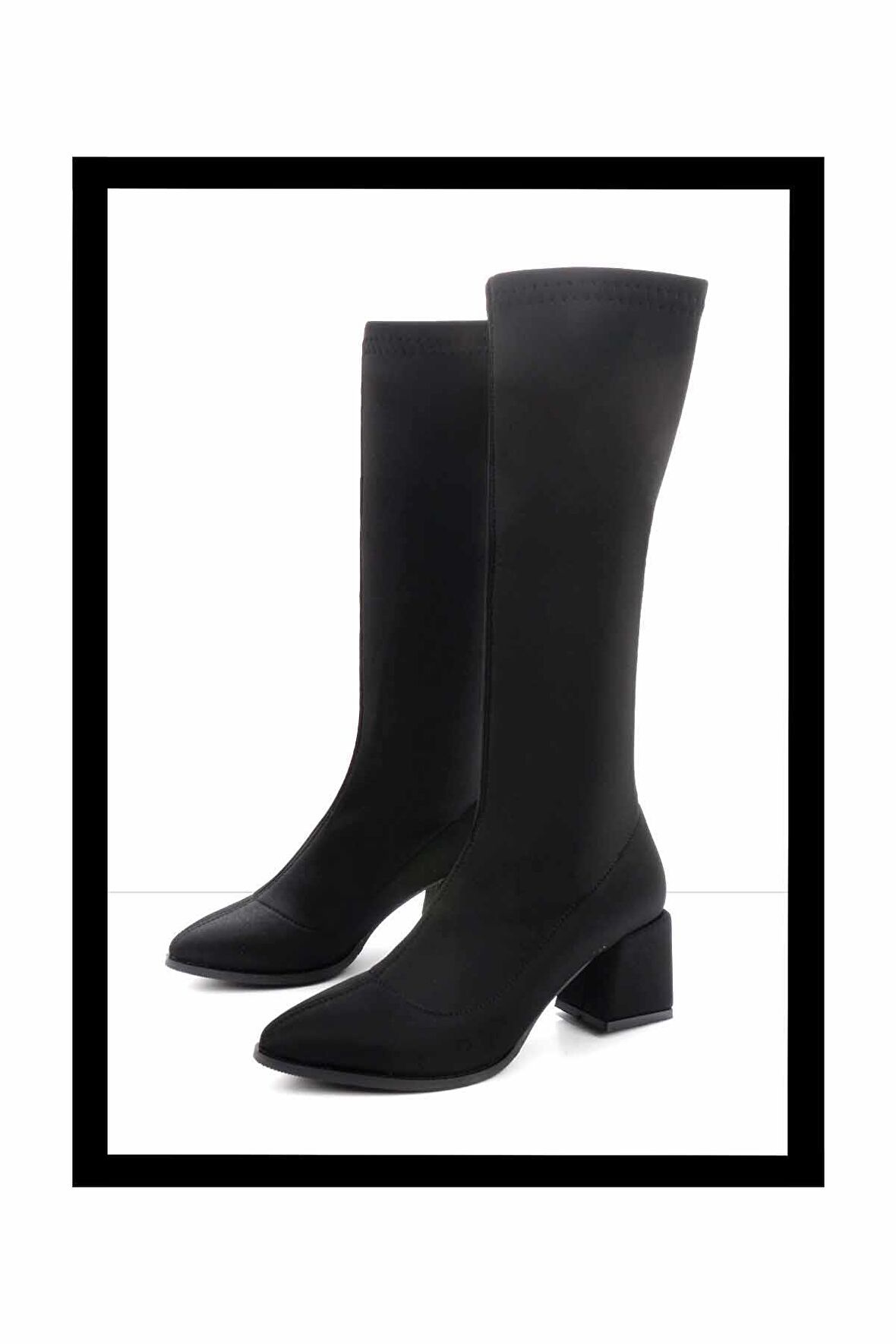 Siyah Streç  Kadın Bot & Bootie K03792060717