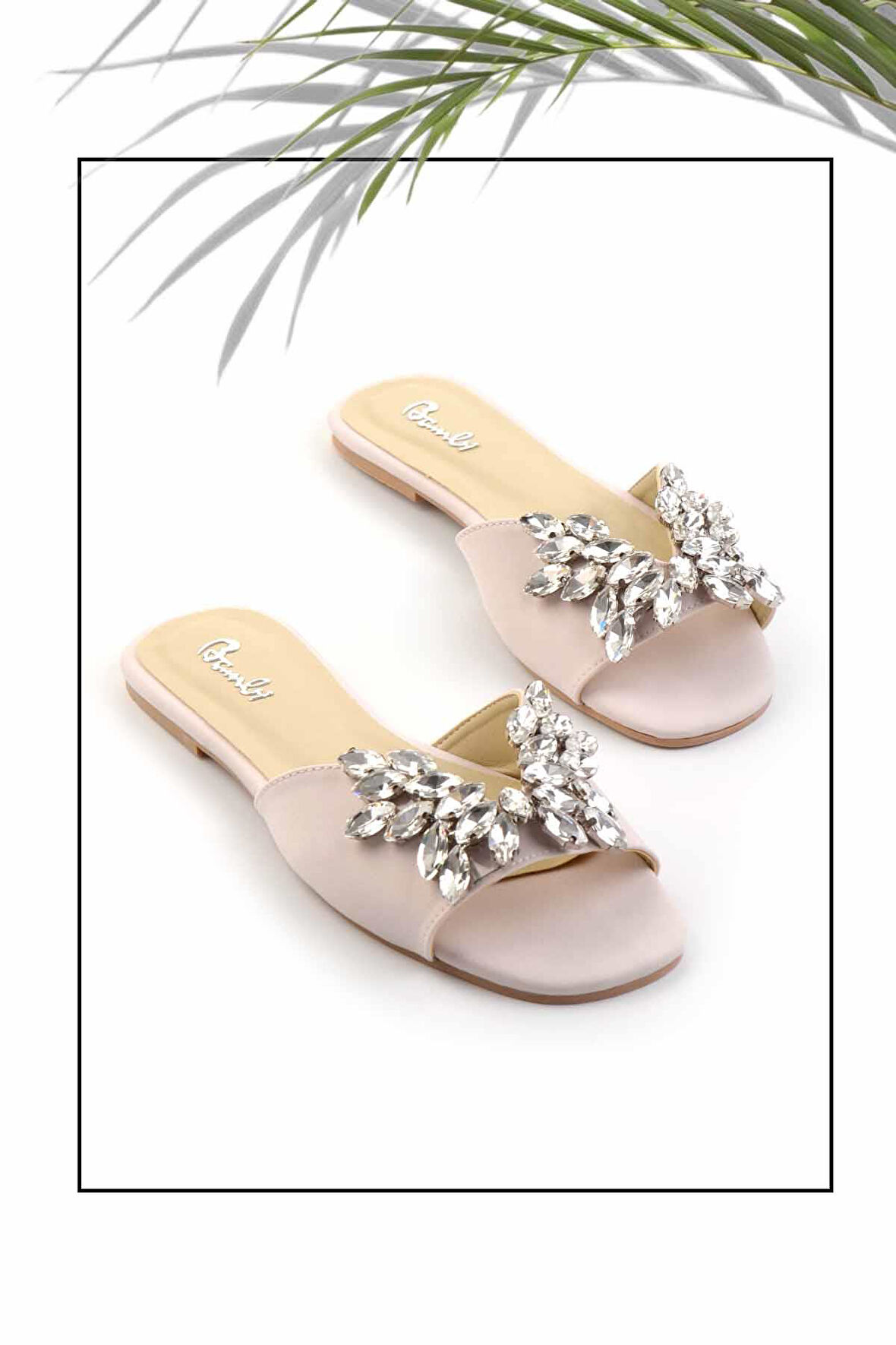 Mat Bej Saten  Kadın Terlik K04033000438