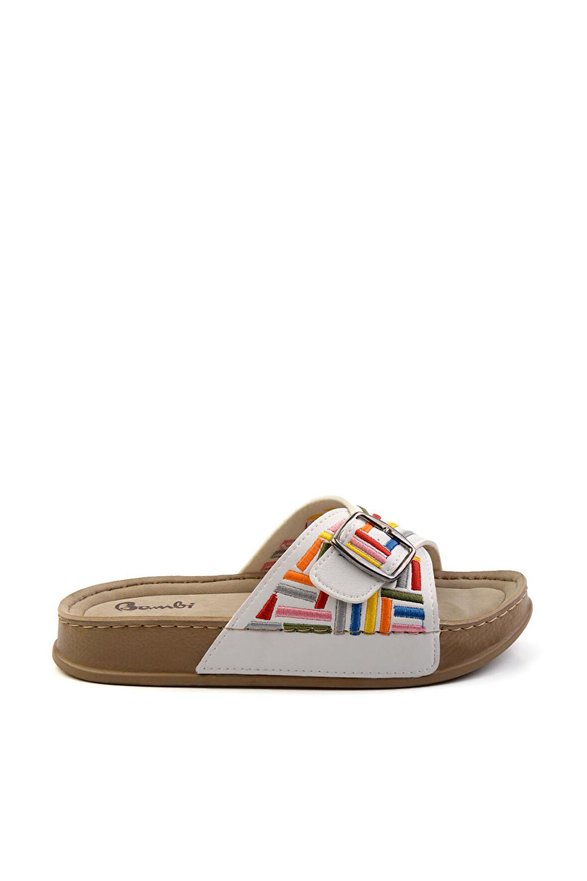 Beyaz Çok Renkli  Kadın Terlik K04099500109