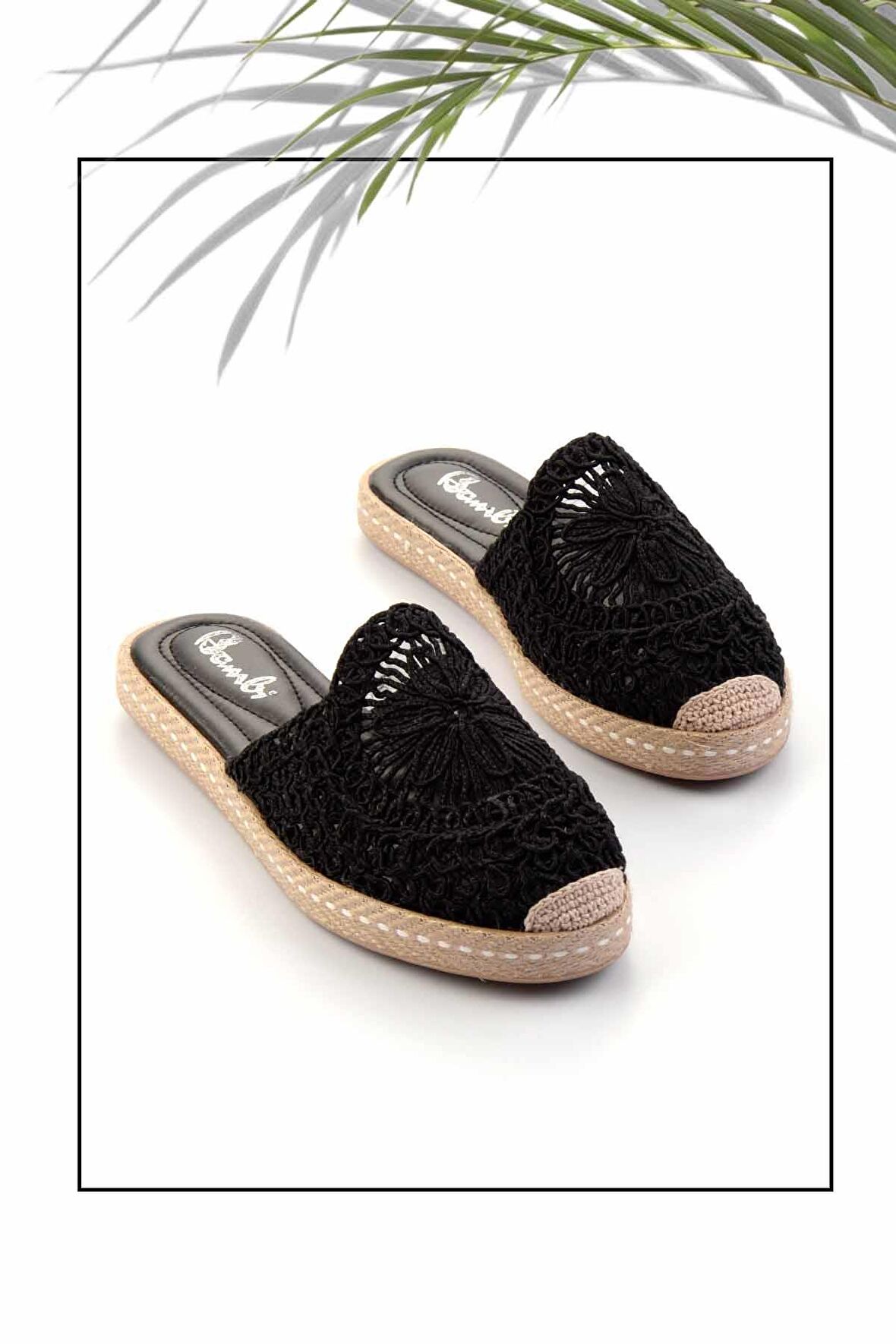 Siyah Örgü  Kadın Terlik K04117165216