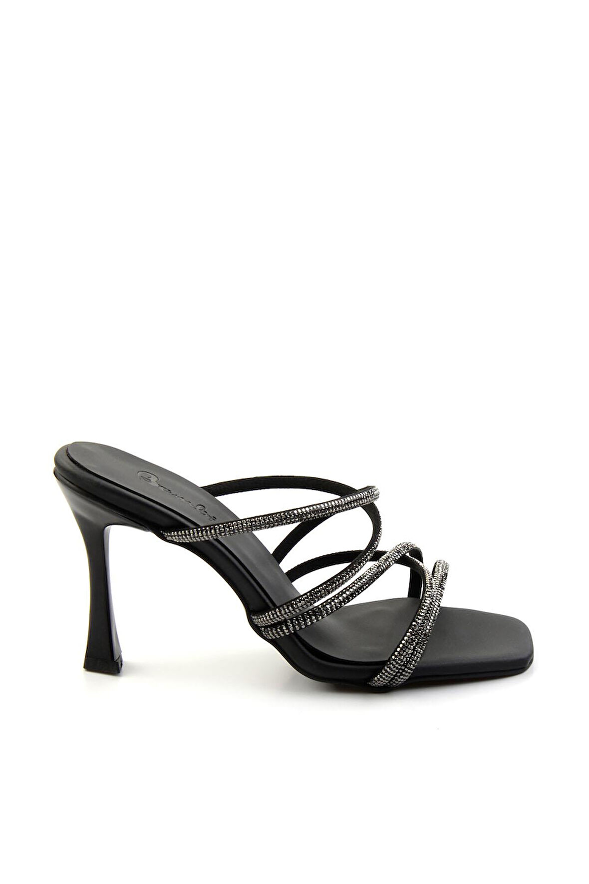 Mat Siyah Saten  Kadın Terlik K04124007638