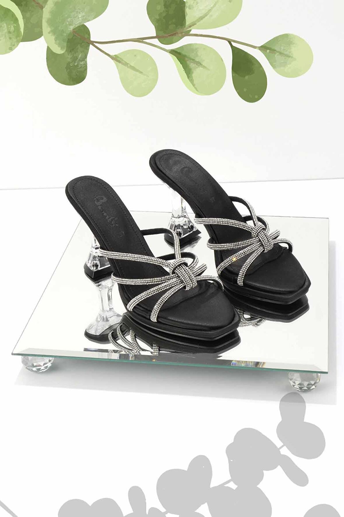 Bambi Siyah Saten  Kadın Terlik K04137000738