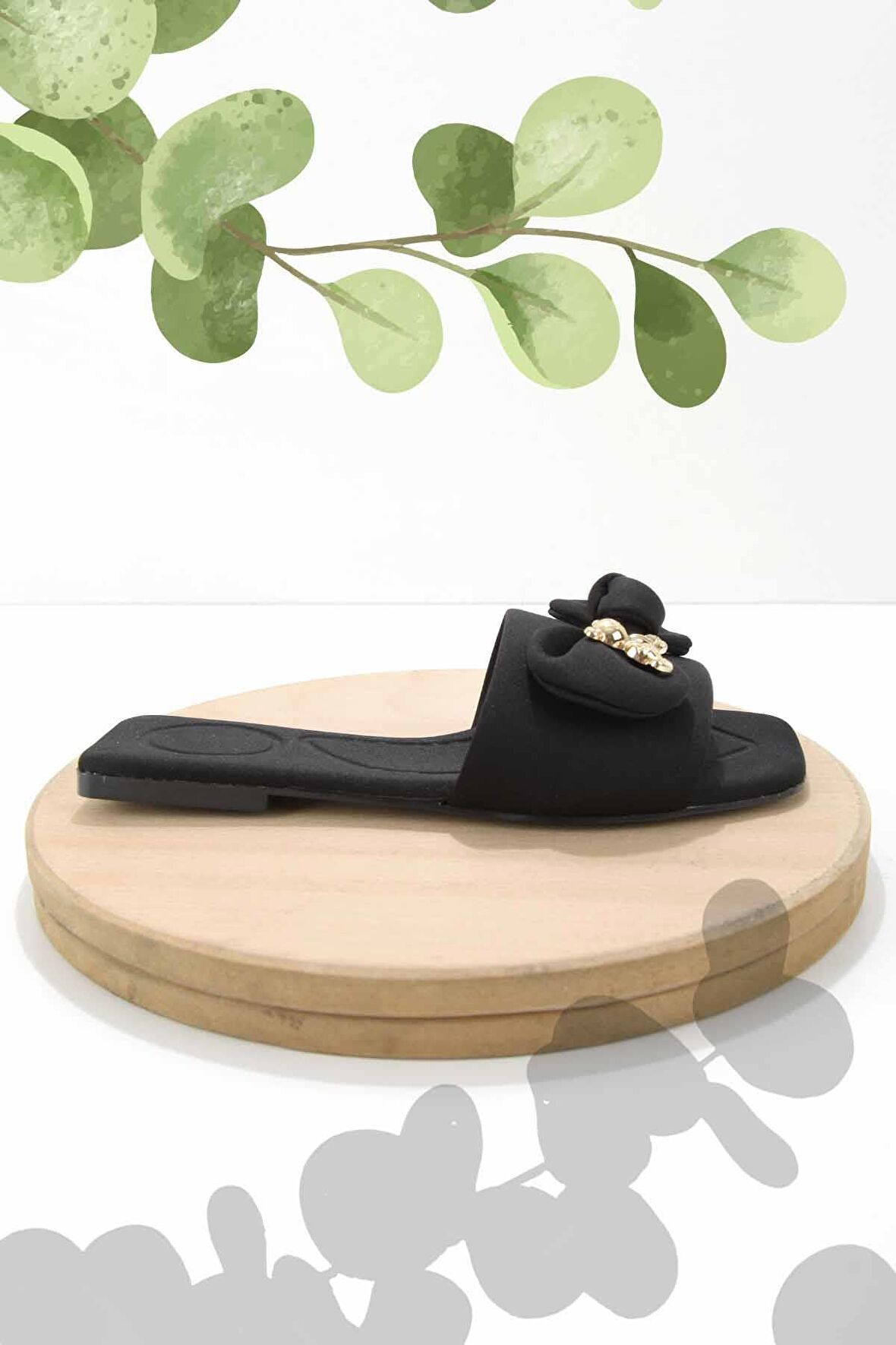 Siyah Kumaş  Kadın Terlik K04140008904