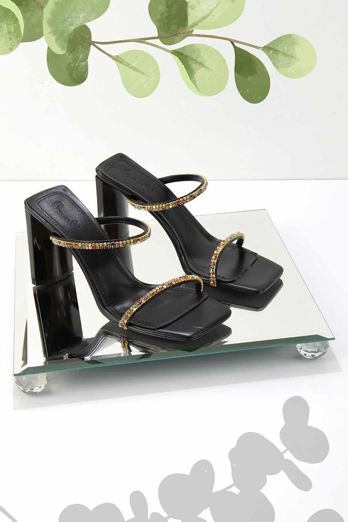 Bambi Metalik Siyah  Kadın Terlik K04188130009