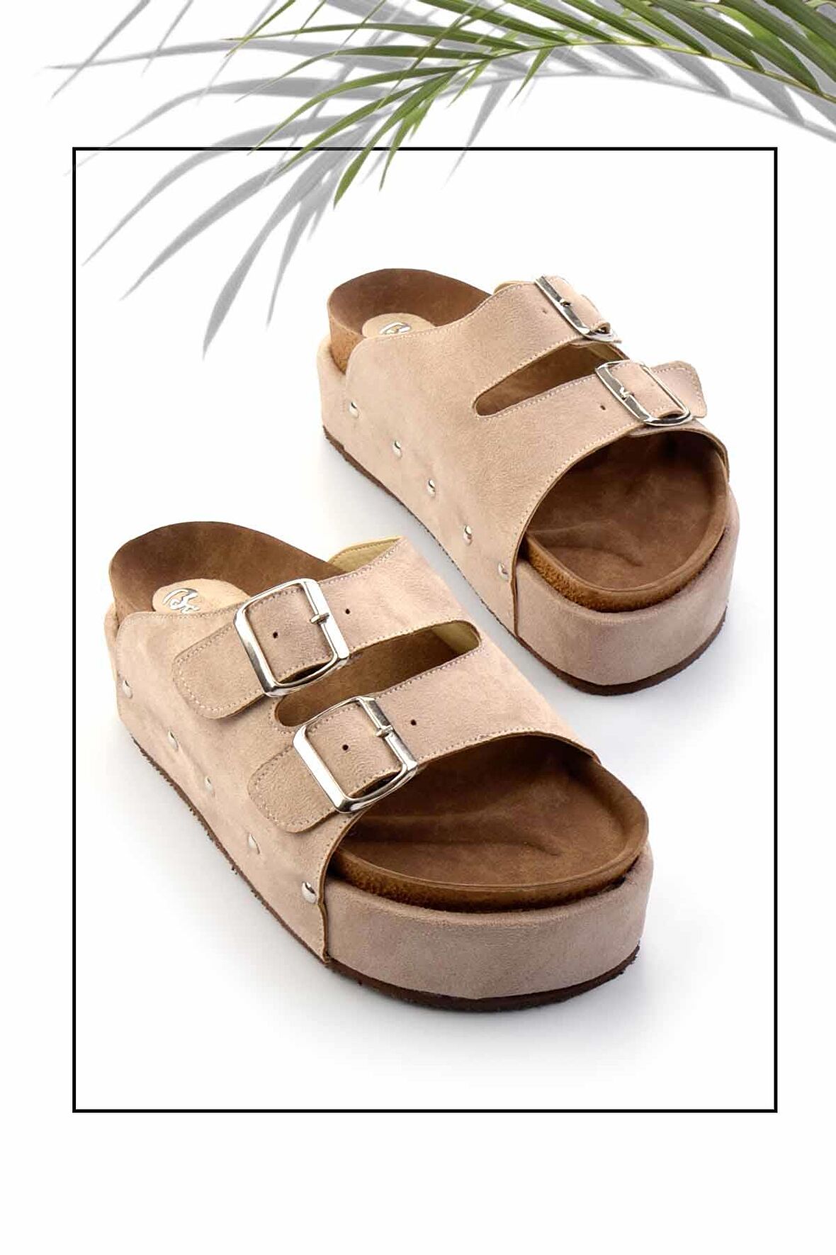 Bej Süet  Kadın Terlik K04192171502