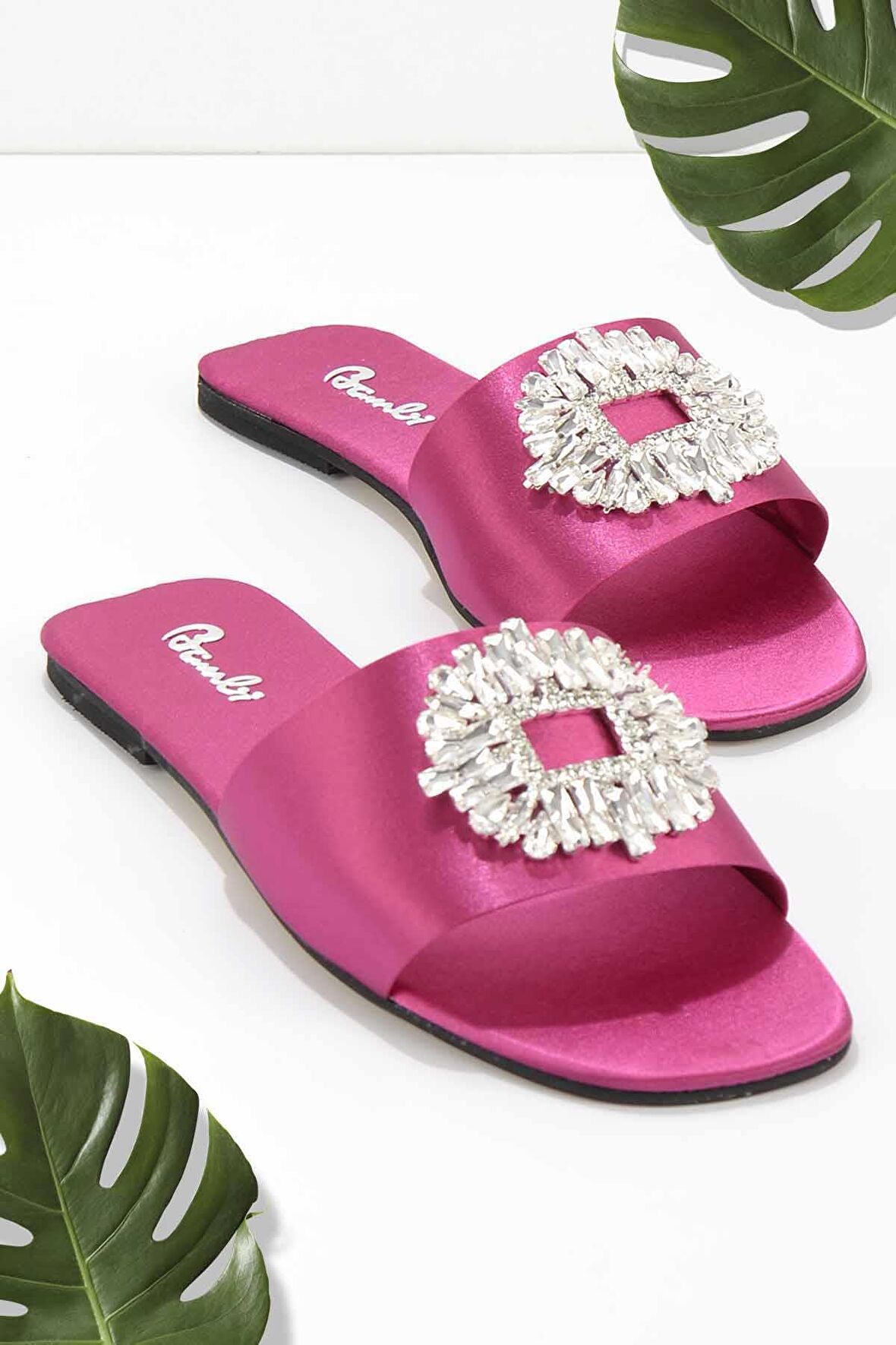 Bambi Fusya Saten  Kadın Terlik K04192162538