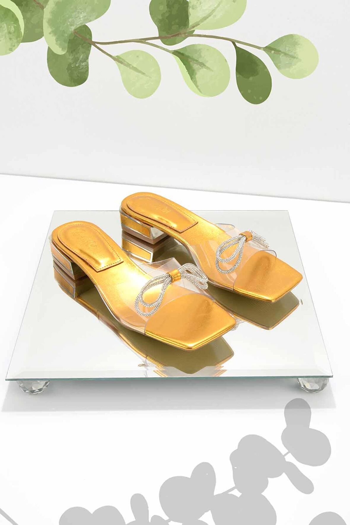 Bambi Metalik Turuncu  Kadın Terlik K04209311509