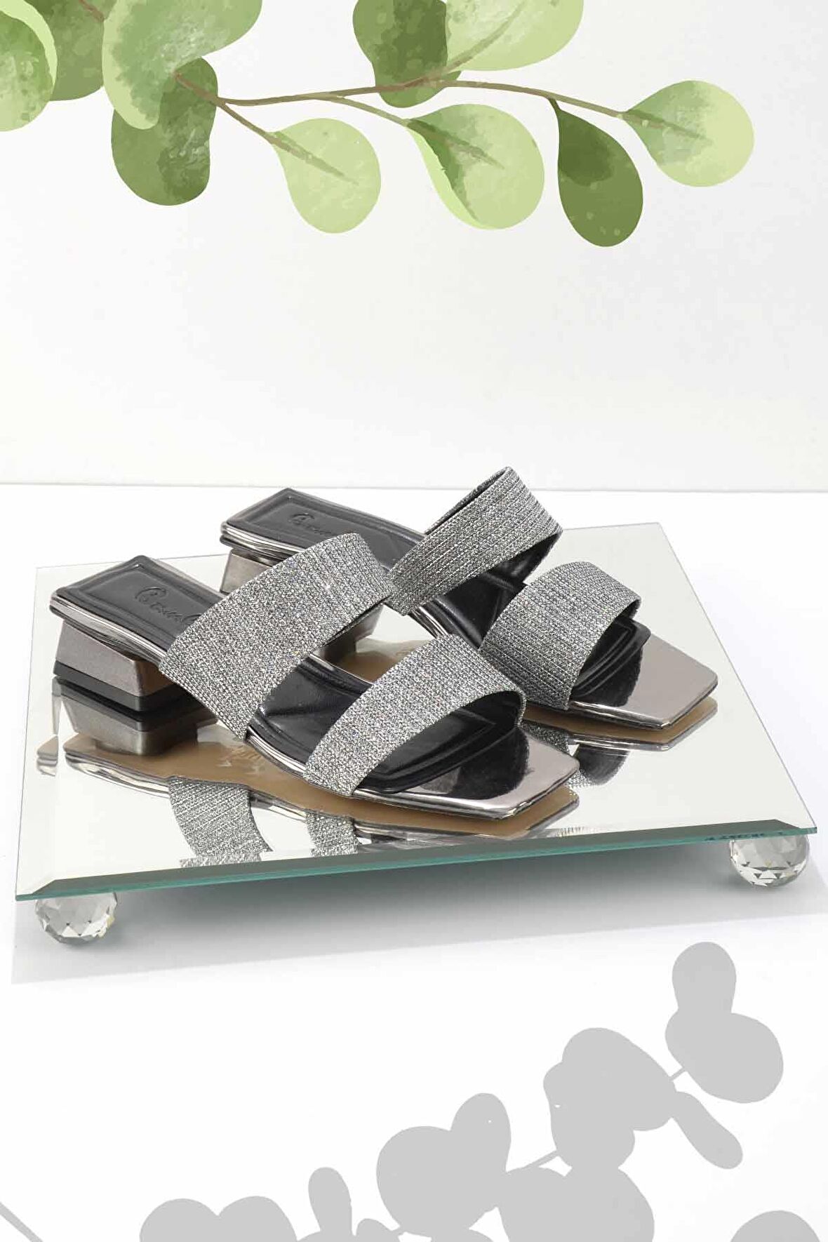 Platin Ayna  Kadın Terlik K04213225139