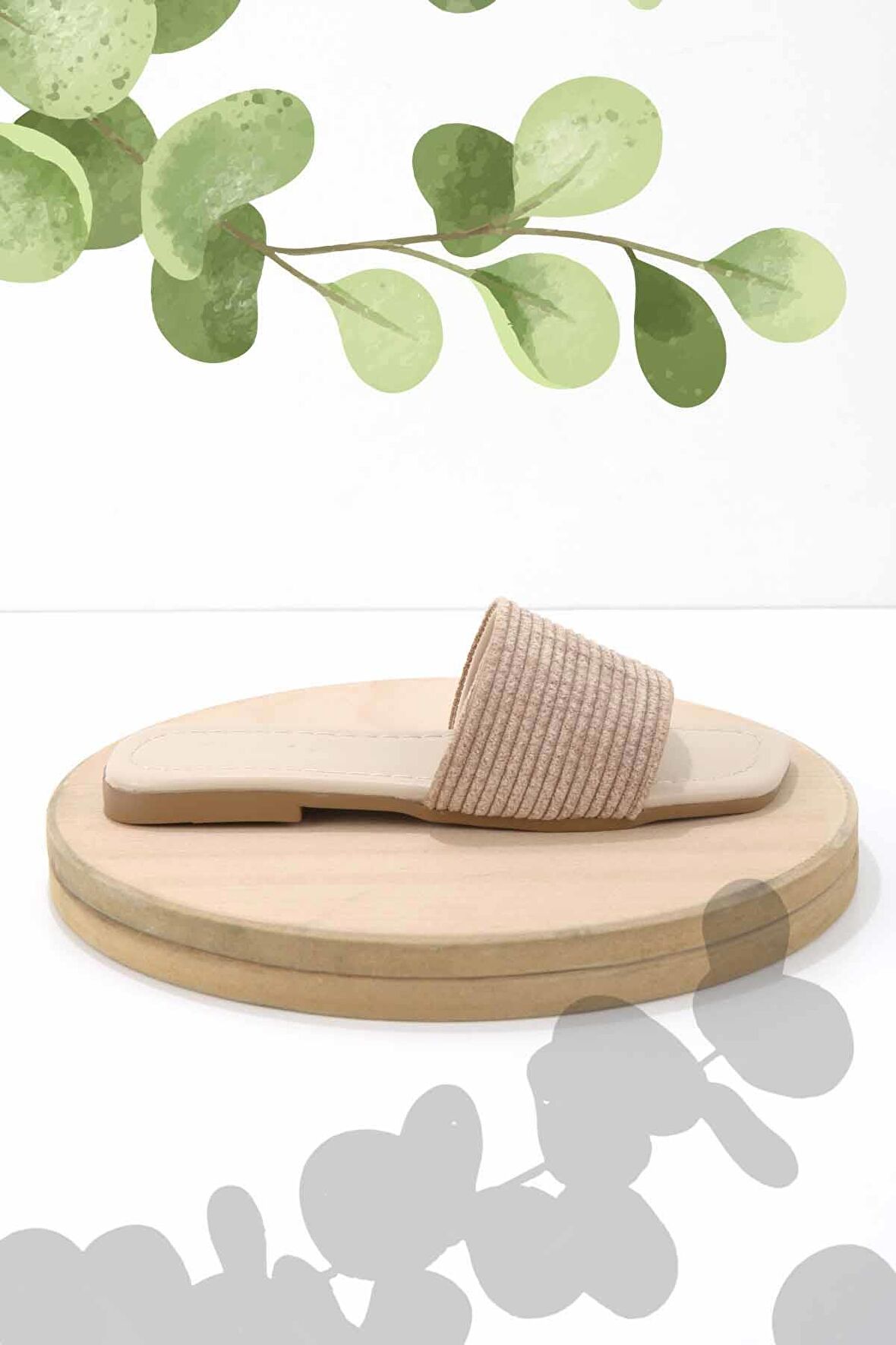 Nude Kumaş  Kadın Terlik K04354666604