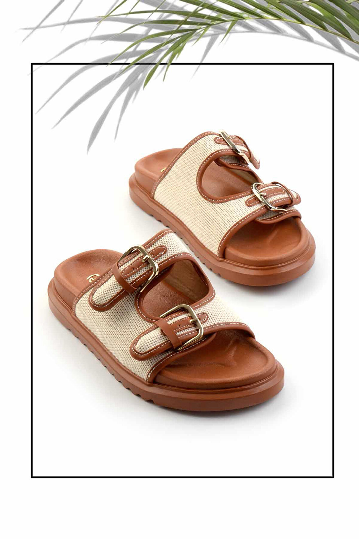 Bej Hasır  Kadın Terlik K04545005128