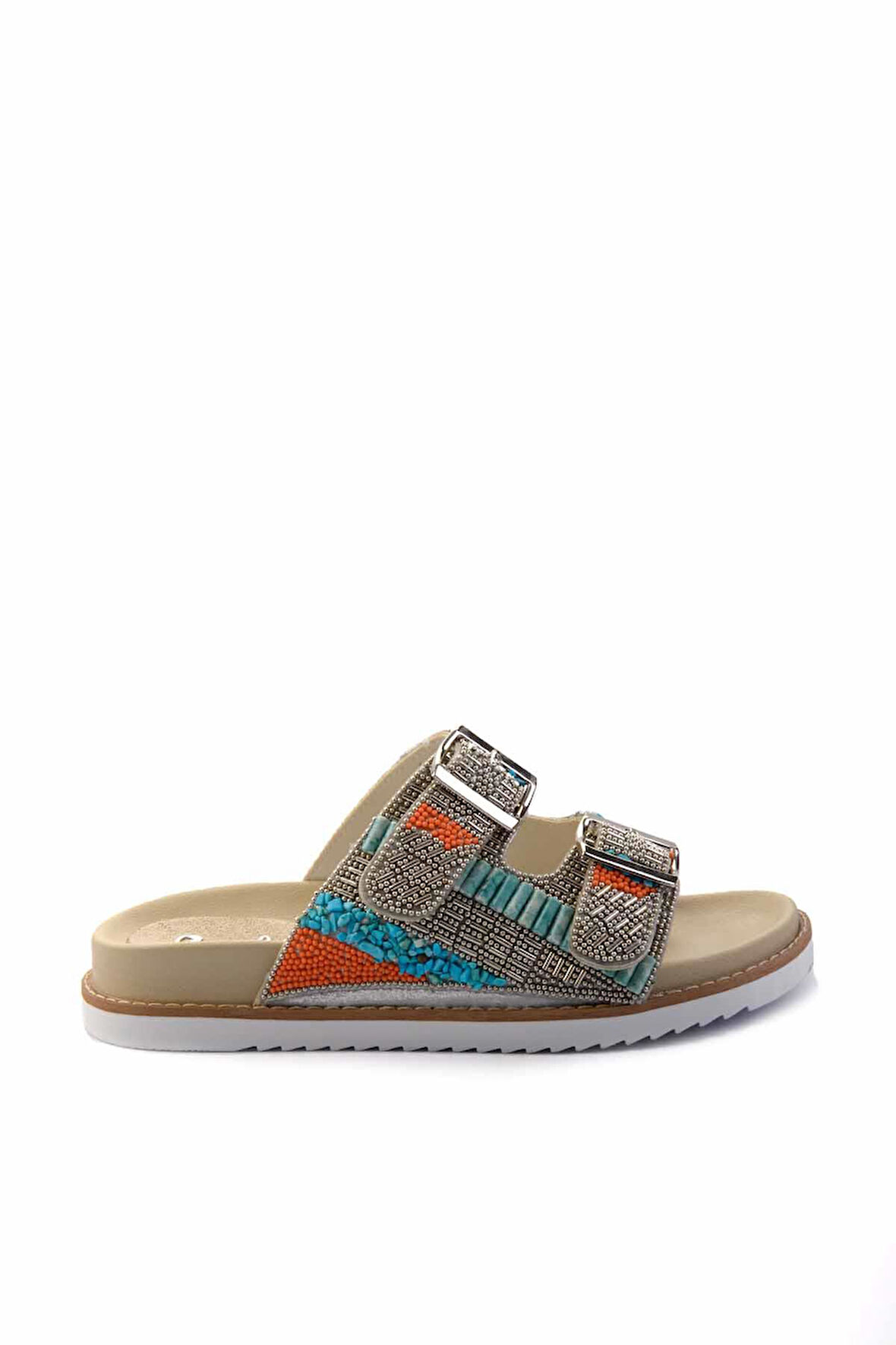 Bej Çok Renkli  Kadın Terlik K04678200087