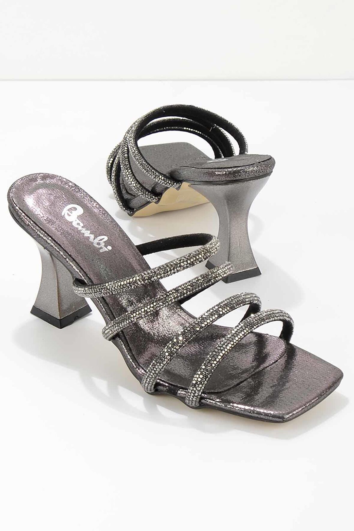 Bambi Platin Saten  Kadın Terlik K04726013438