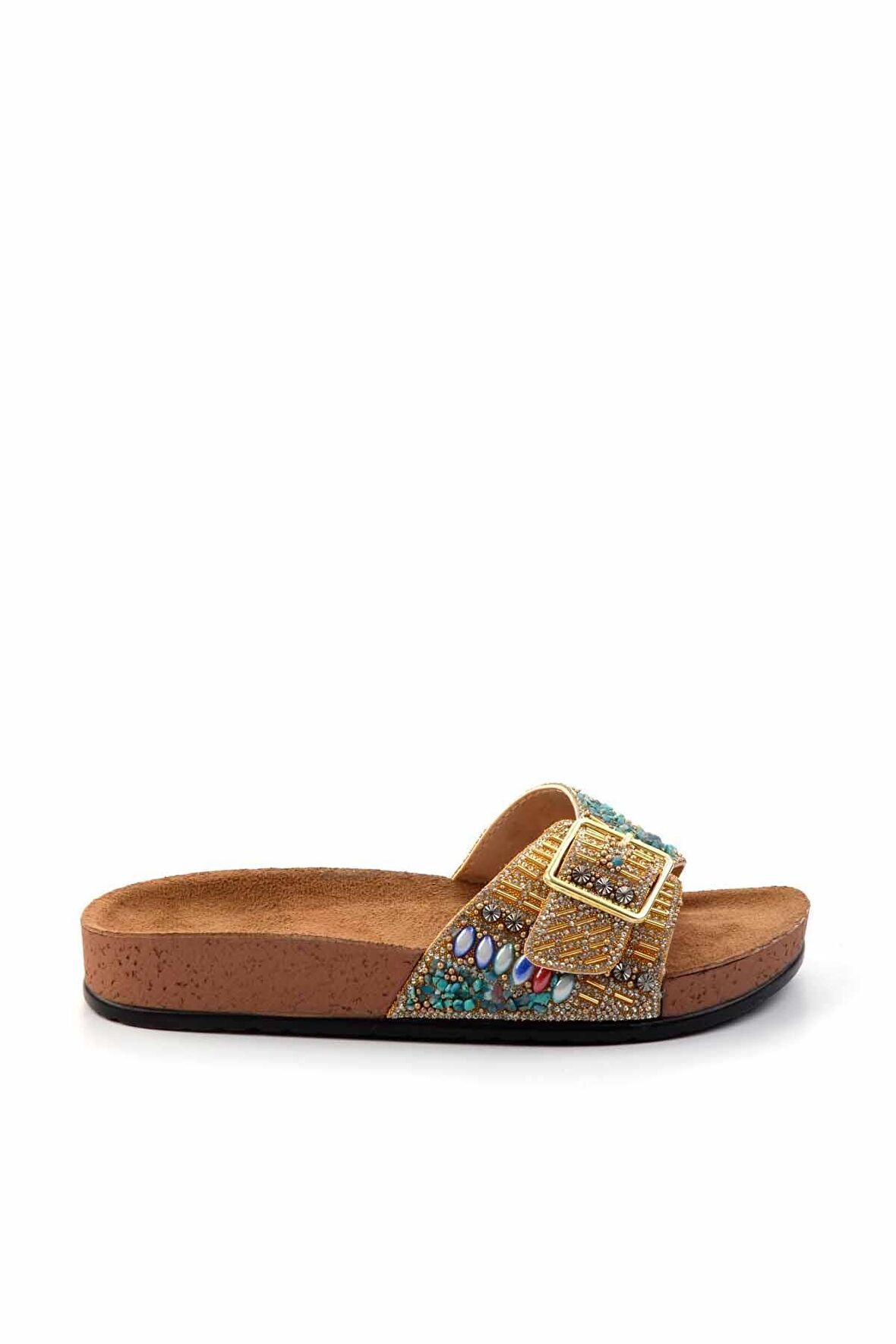 Altın Taşlı  Kadın Terlik K04784040687