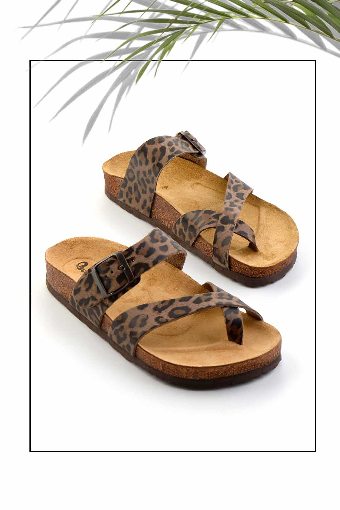Leopar Hakiki Deri Kadın Terlik K04819181003