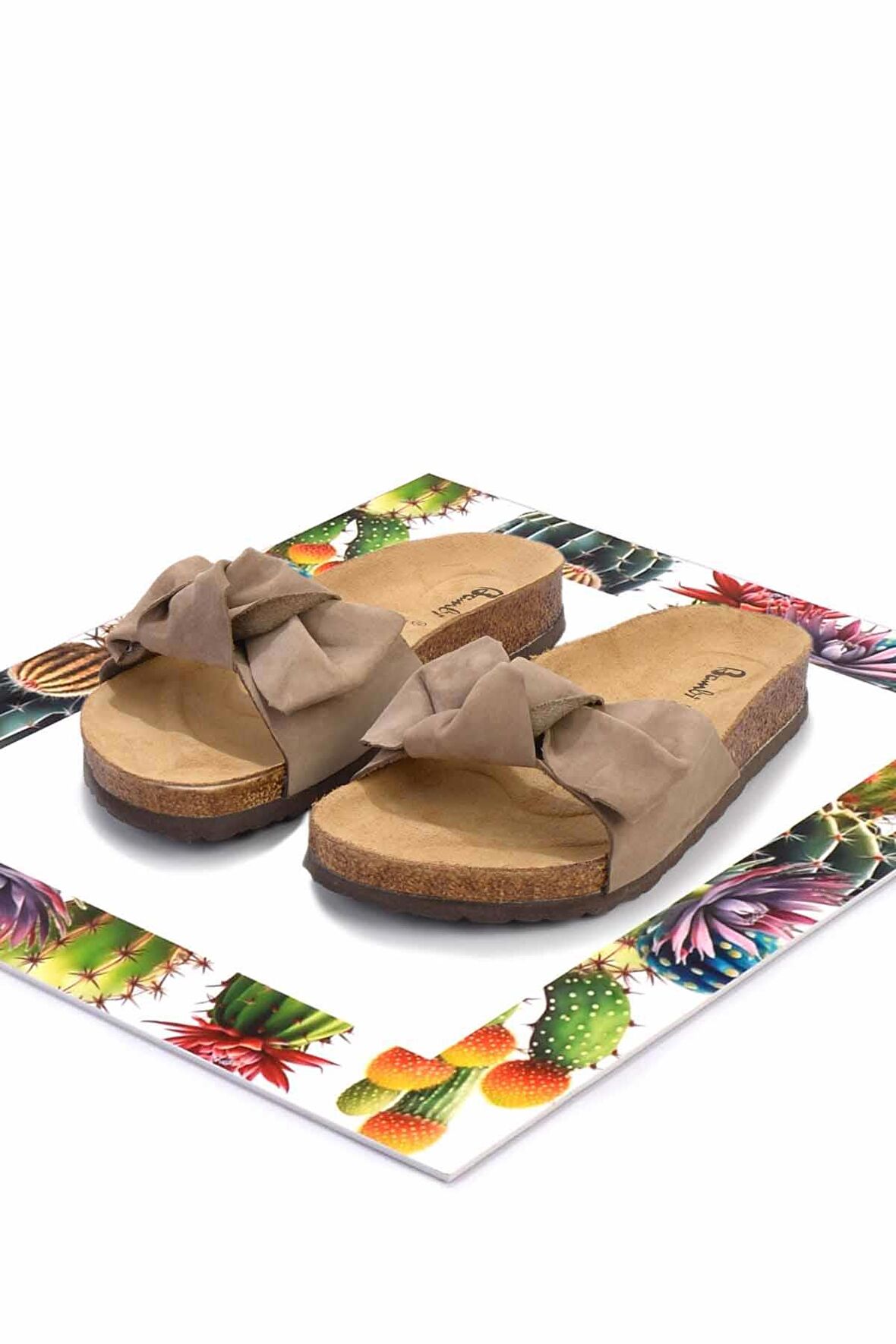 Vizon Nubuk  Kadın Terlik K04819300801