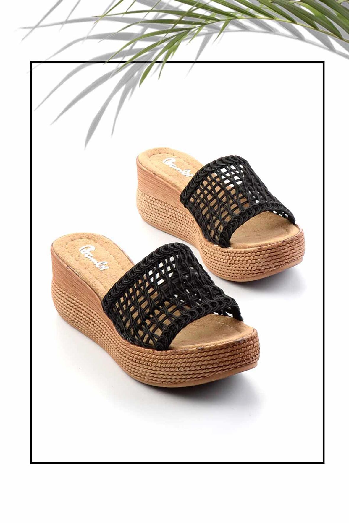 Siyah Örgü  Kadın Terlik K04823004316