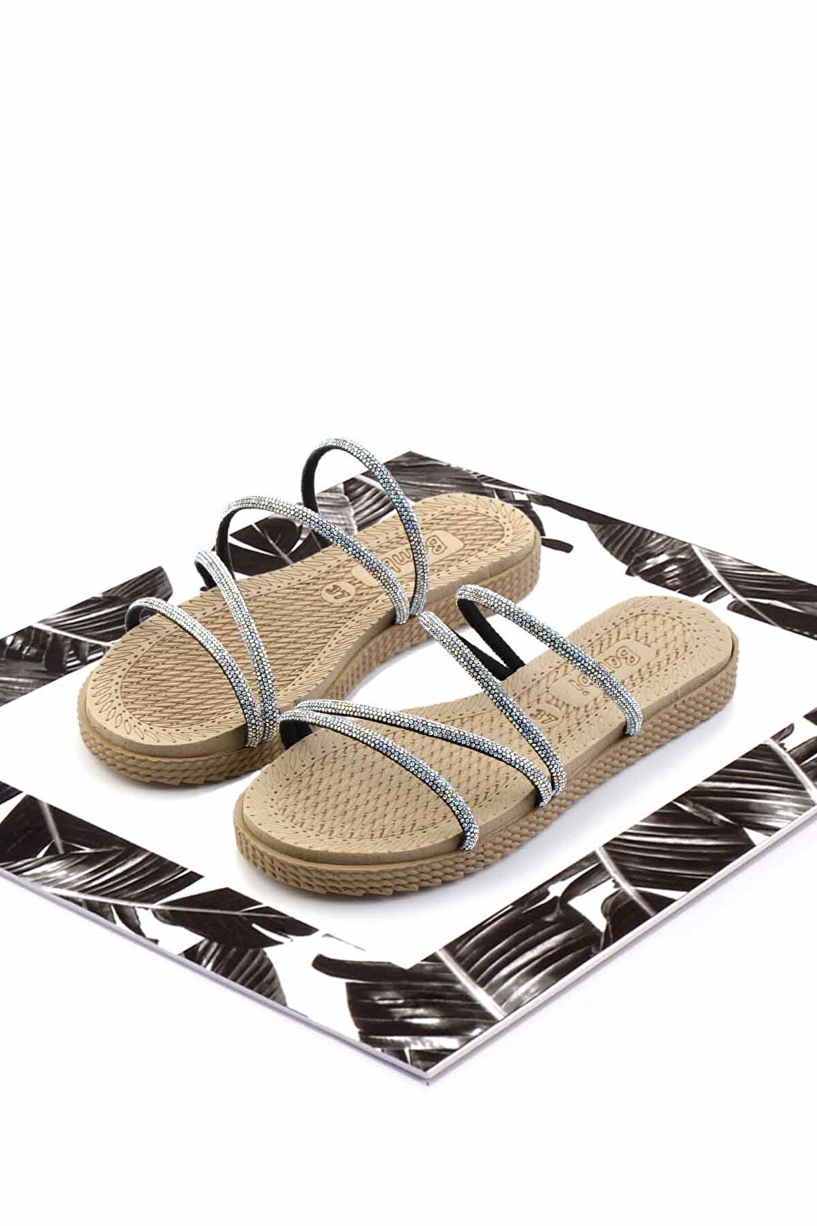 Lame Taşlı  Kadın Terlik K04956220587