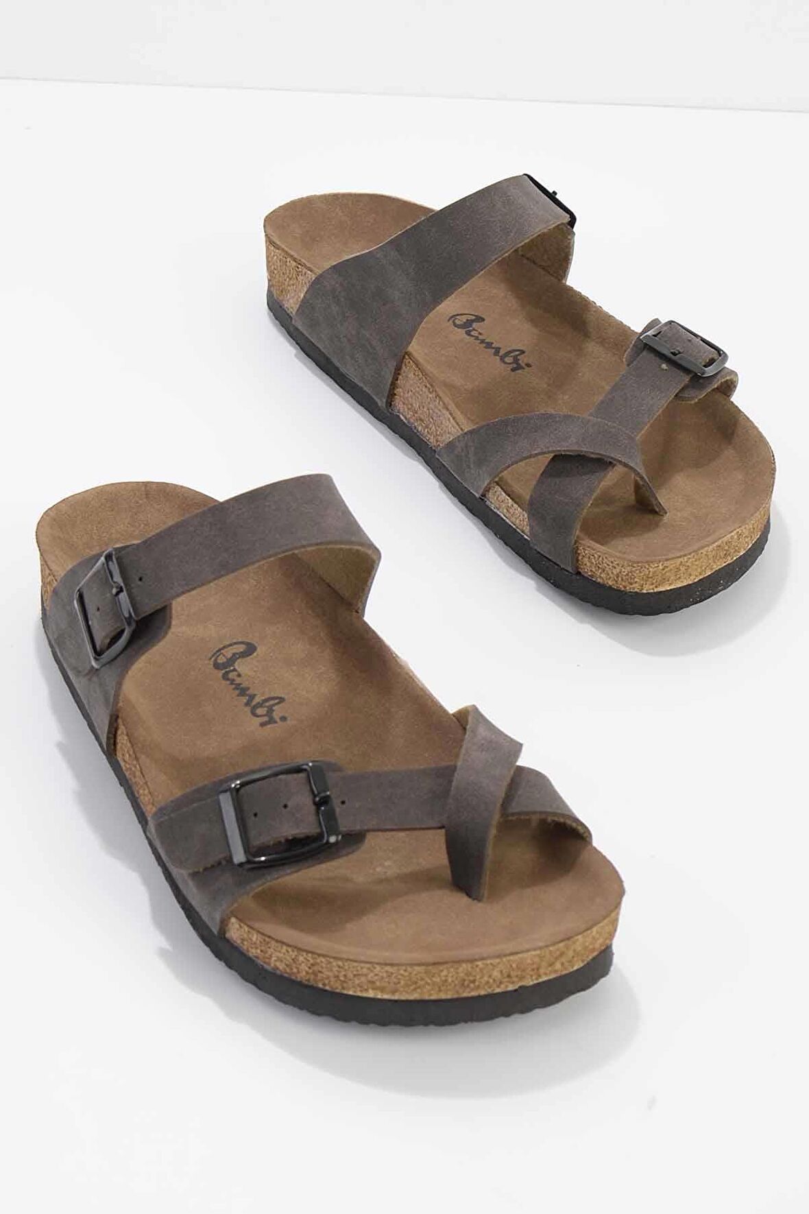 Bambi Kahve Nubuk  Kadın Terlik K04956010201