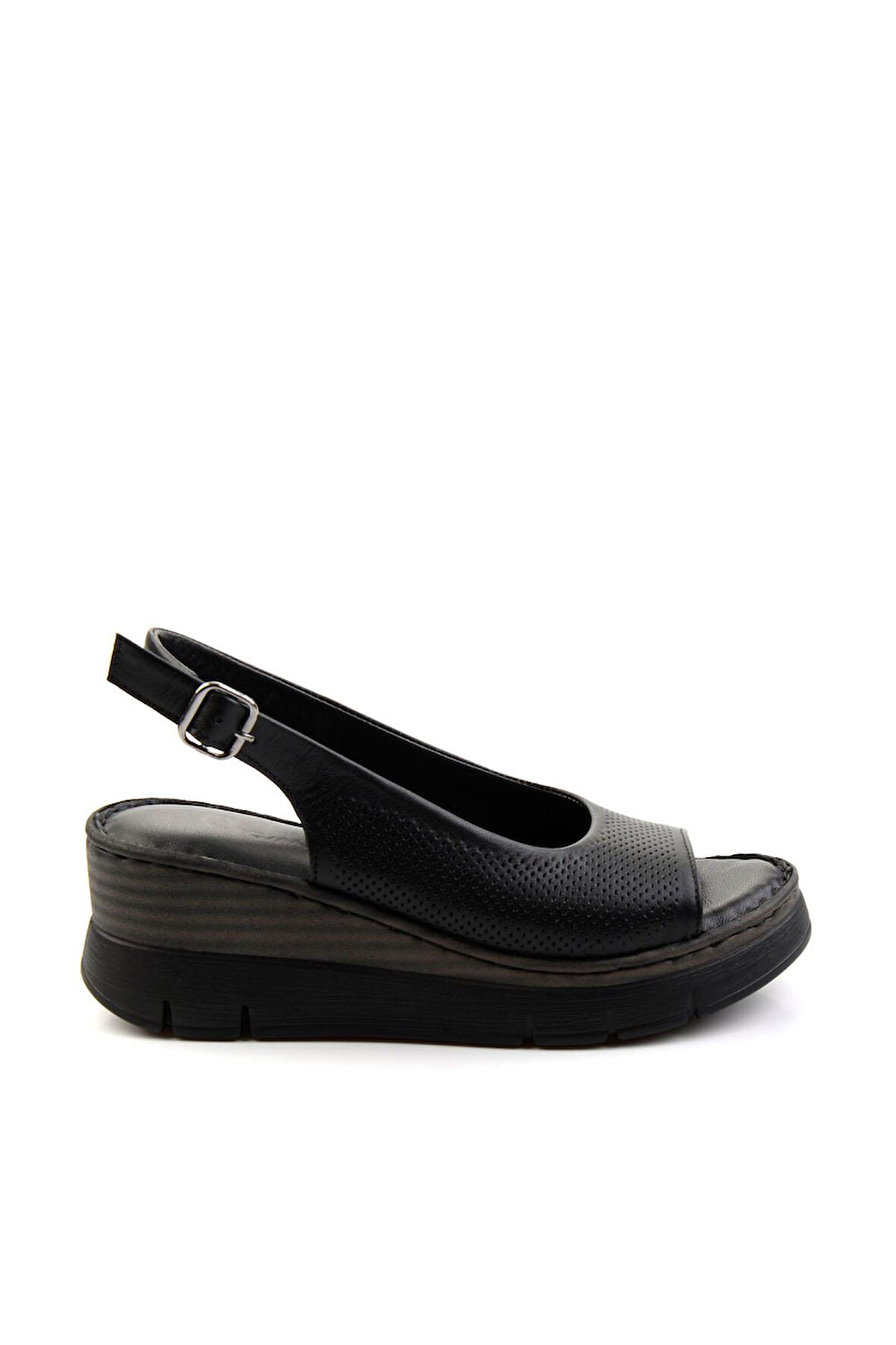 Siyah Leather Kadın Sandalet K05299112603