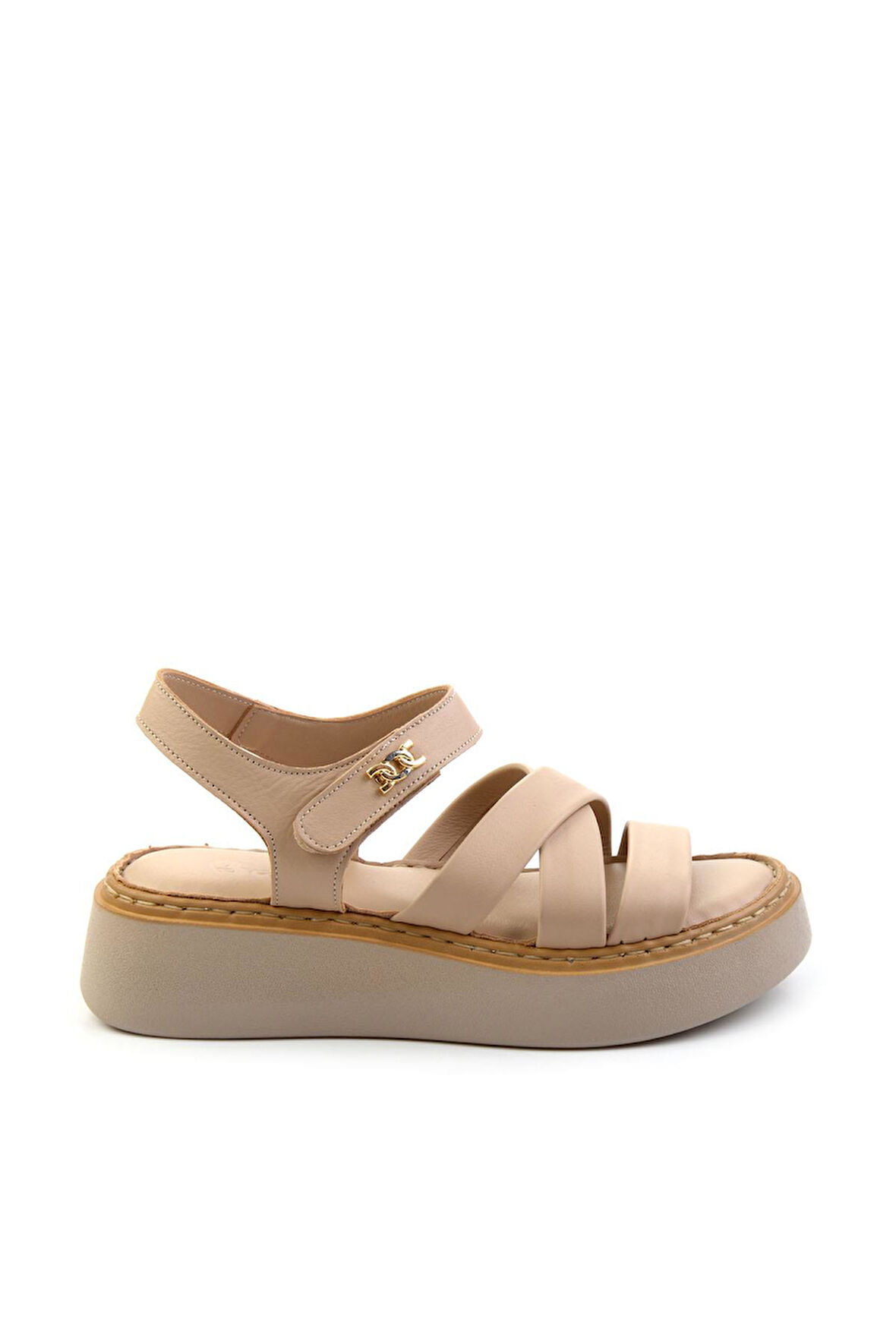 Bej Leather Kadın Sandalet K05299113603