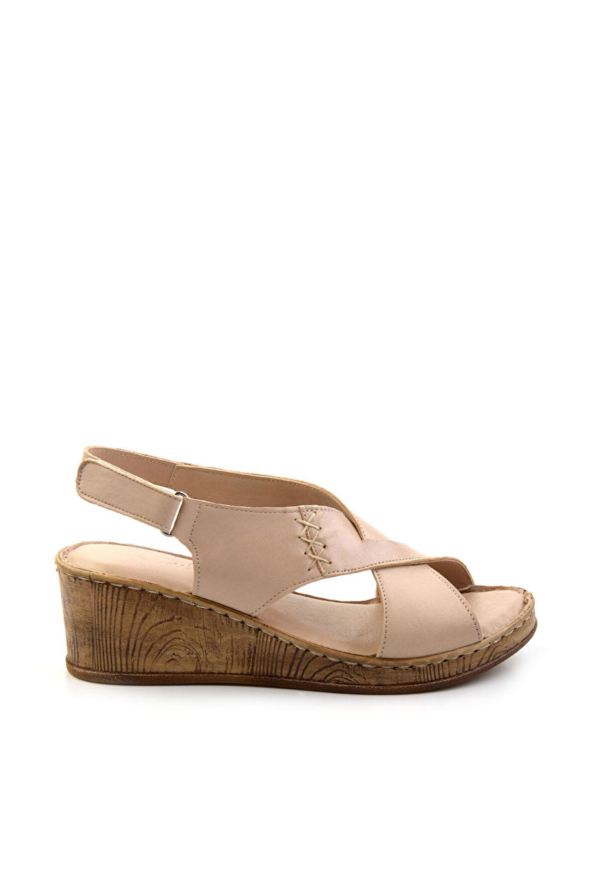 Bej Leather Kadın Sandalet K05552001203