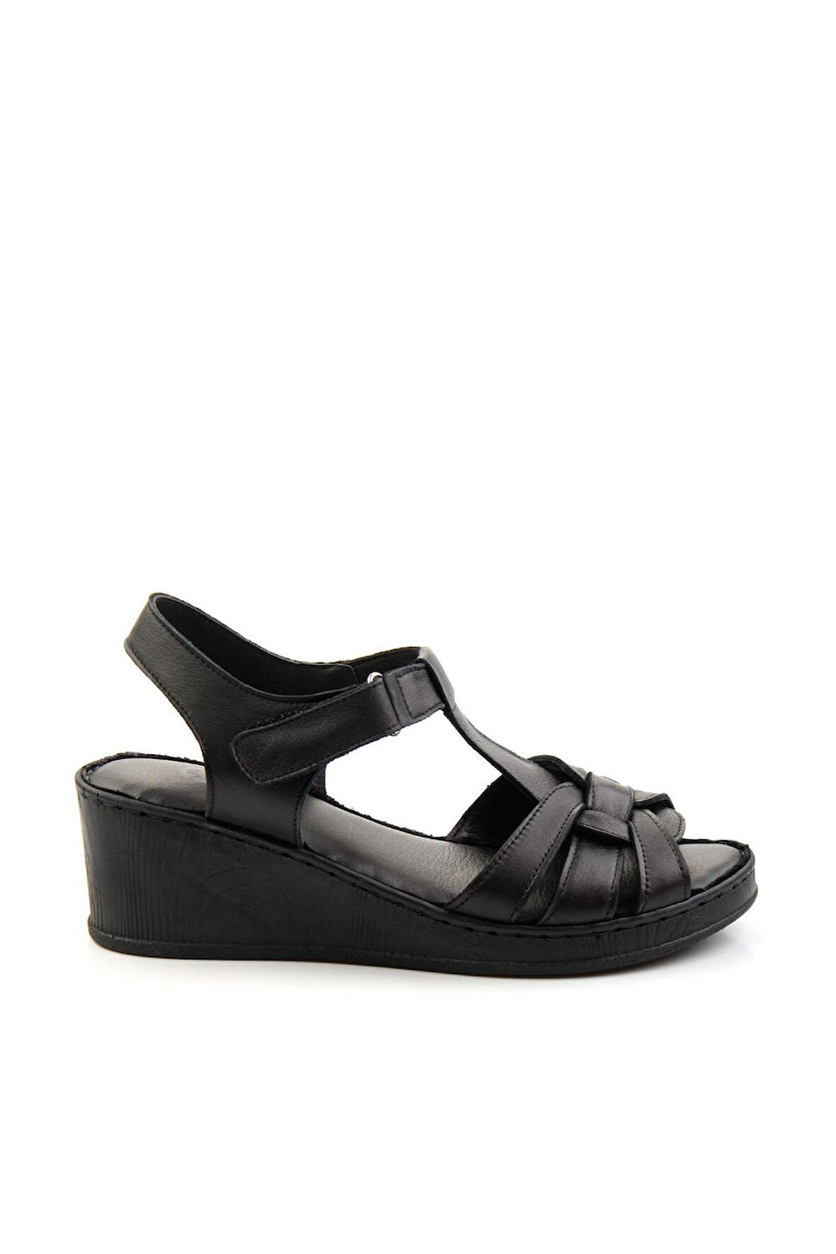 Siyah Leather Kadın Sandalet K05552000503