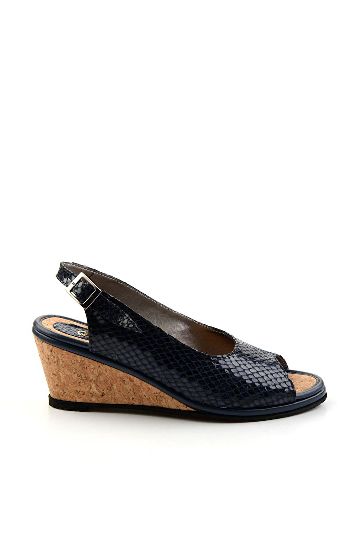 Lacivert Leather Kadın Sandalet K05582040507