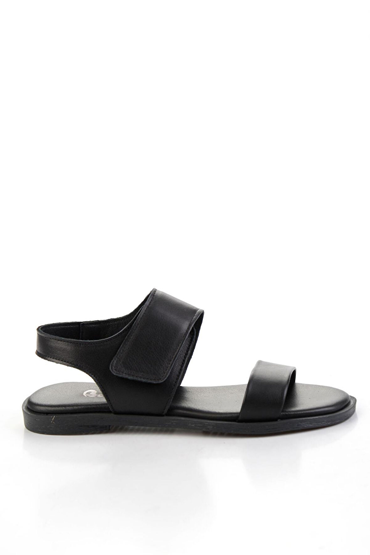 Siyah Hakiki Deri Kadın Sandalet K05666030603