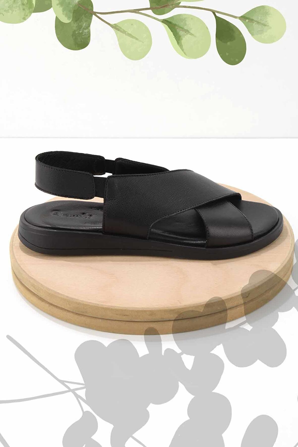 Siyah Hakiki Deri Kadın Sandalet K05906413103