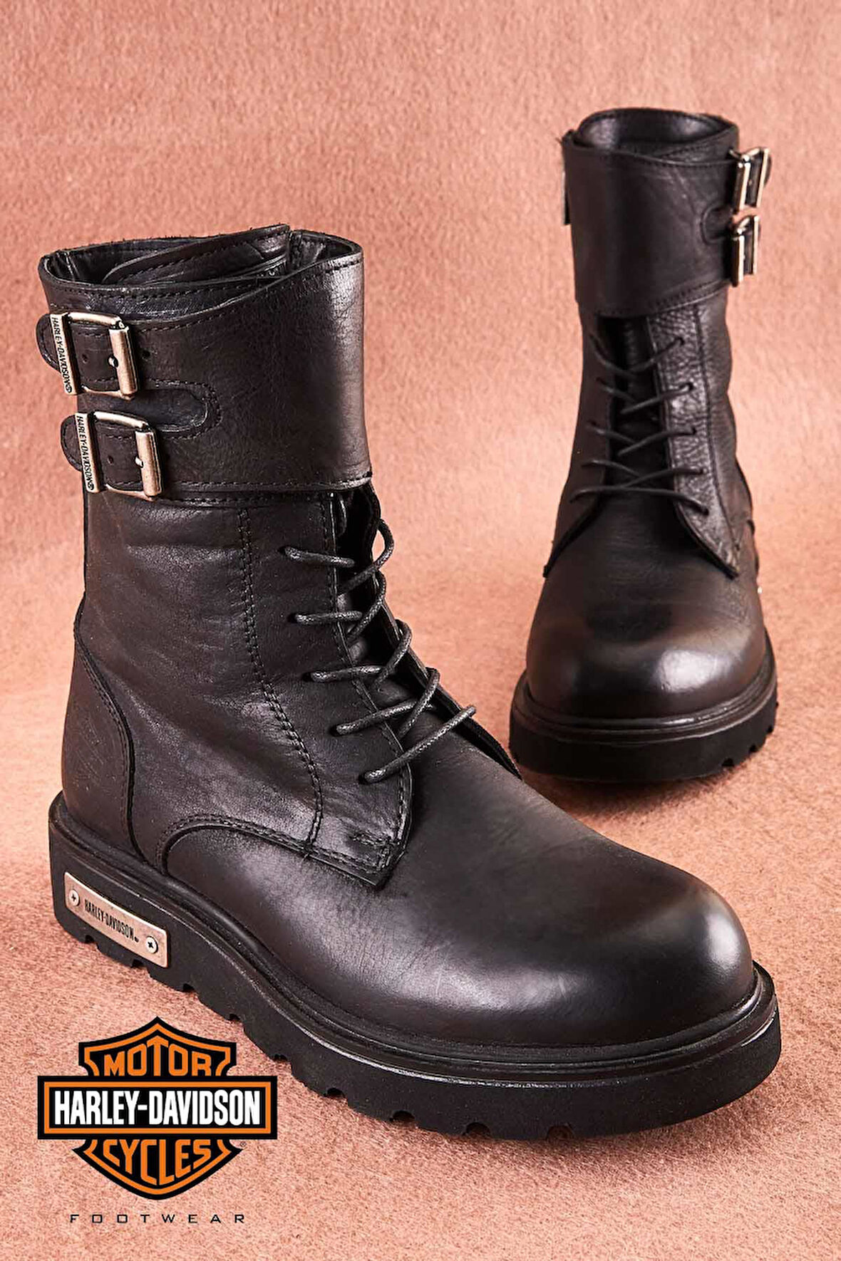 Black Hakiki Deri Kadın Bot & Bootie K0777055899