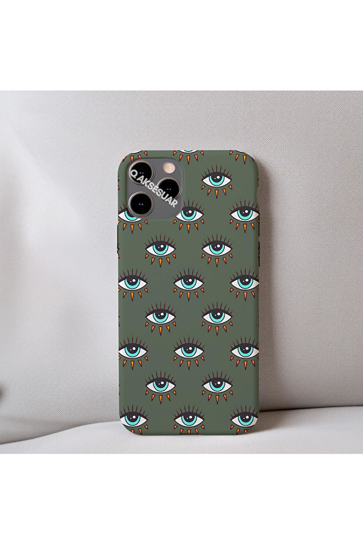 İphone 7 Uyumlu İçi Kadife Göz Desenli Telefon Kılıfı