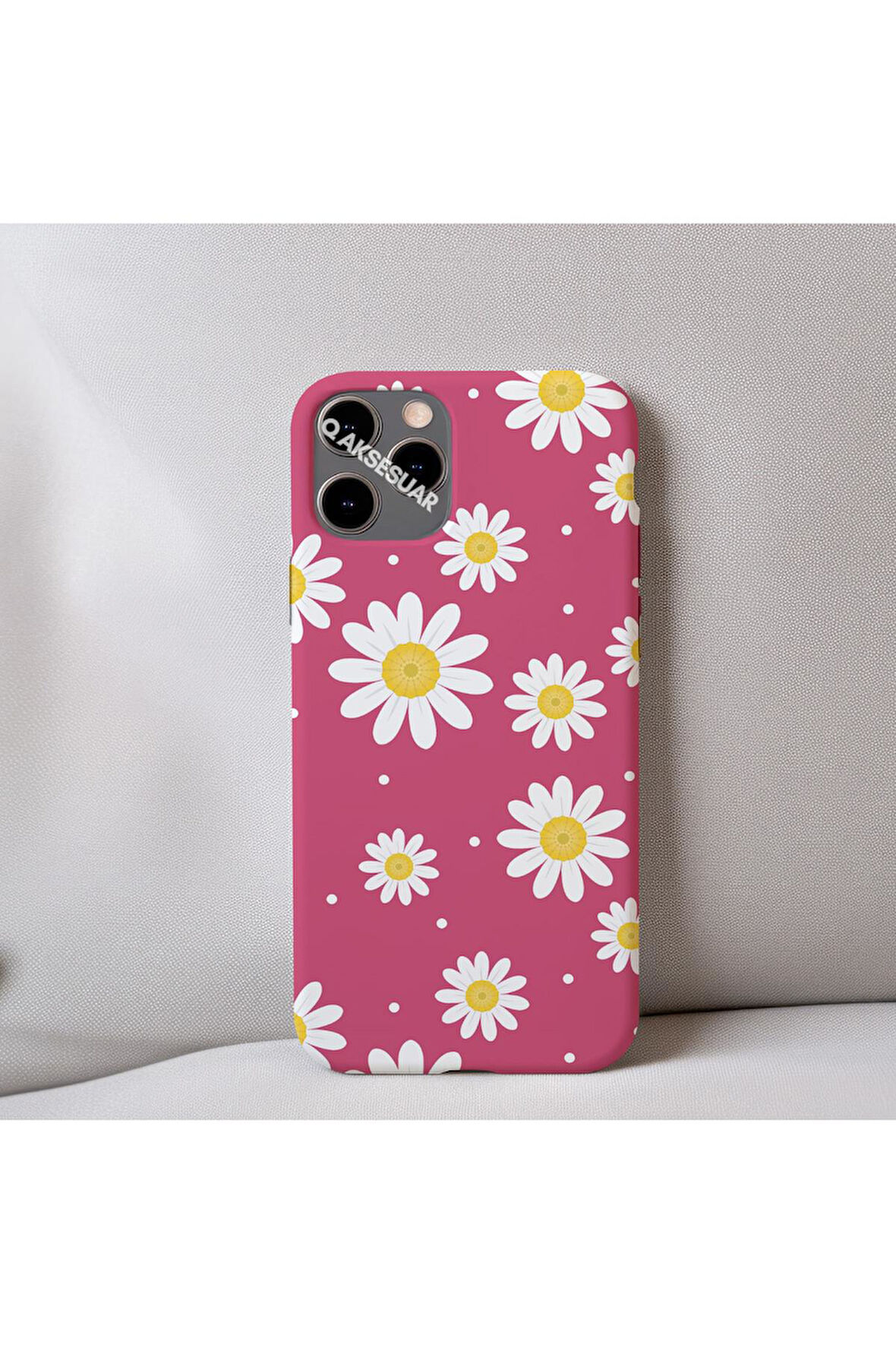 İphone 6 Uyumlu Papatya Desenli İçi Kadife Silikon Tasarım Telefon Kılıfı Kapak