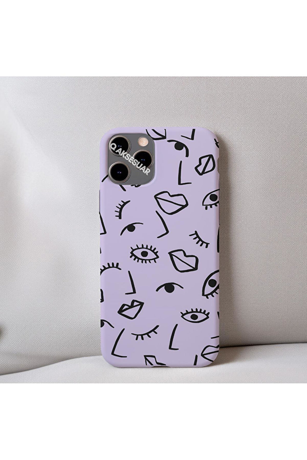 İphone 7 Uyumlu İçi Kadife Dudak Desenli Tasarım Telefon Kılıfı